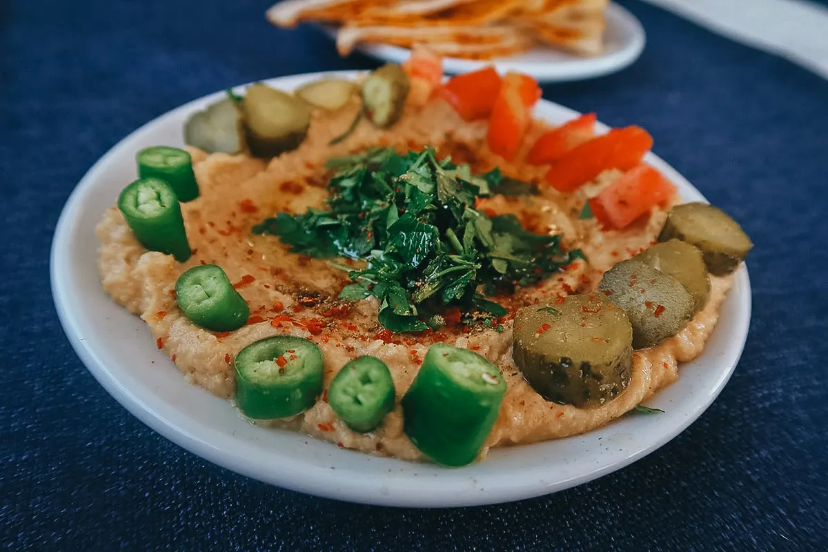 Hummus at a restaurant in Istanbul