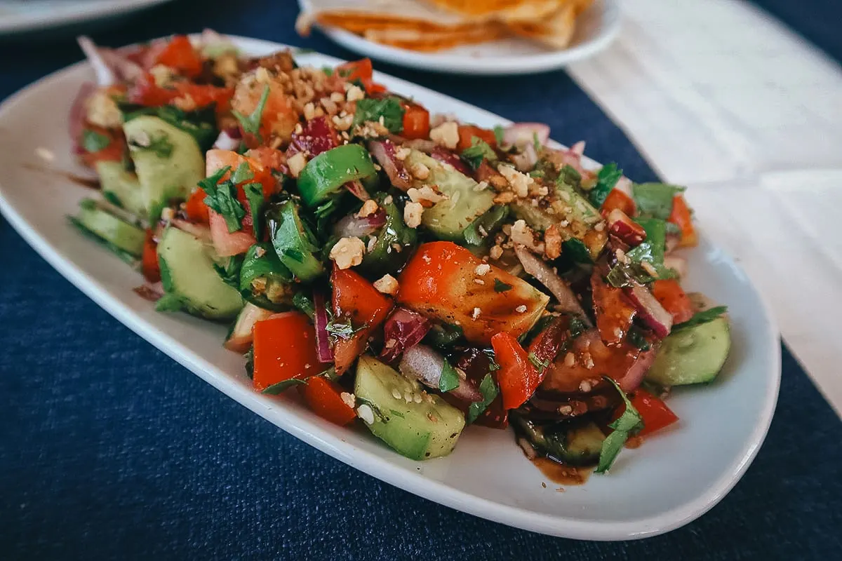 Salad at a restaurant in Istanbul