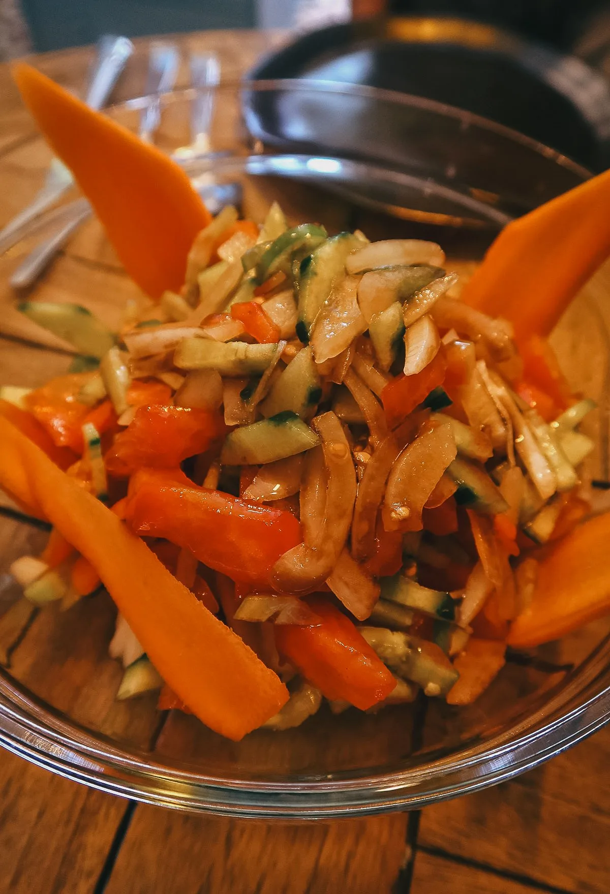 Salad at a fish restaurant in Istanbul