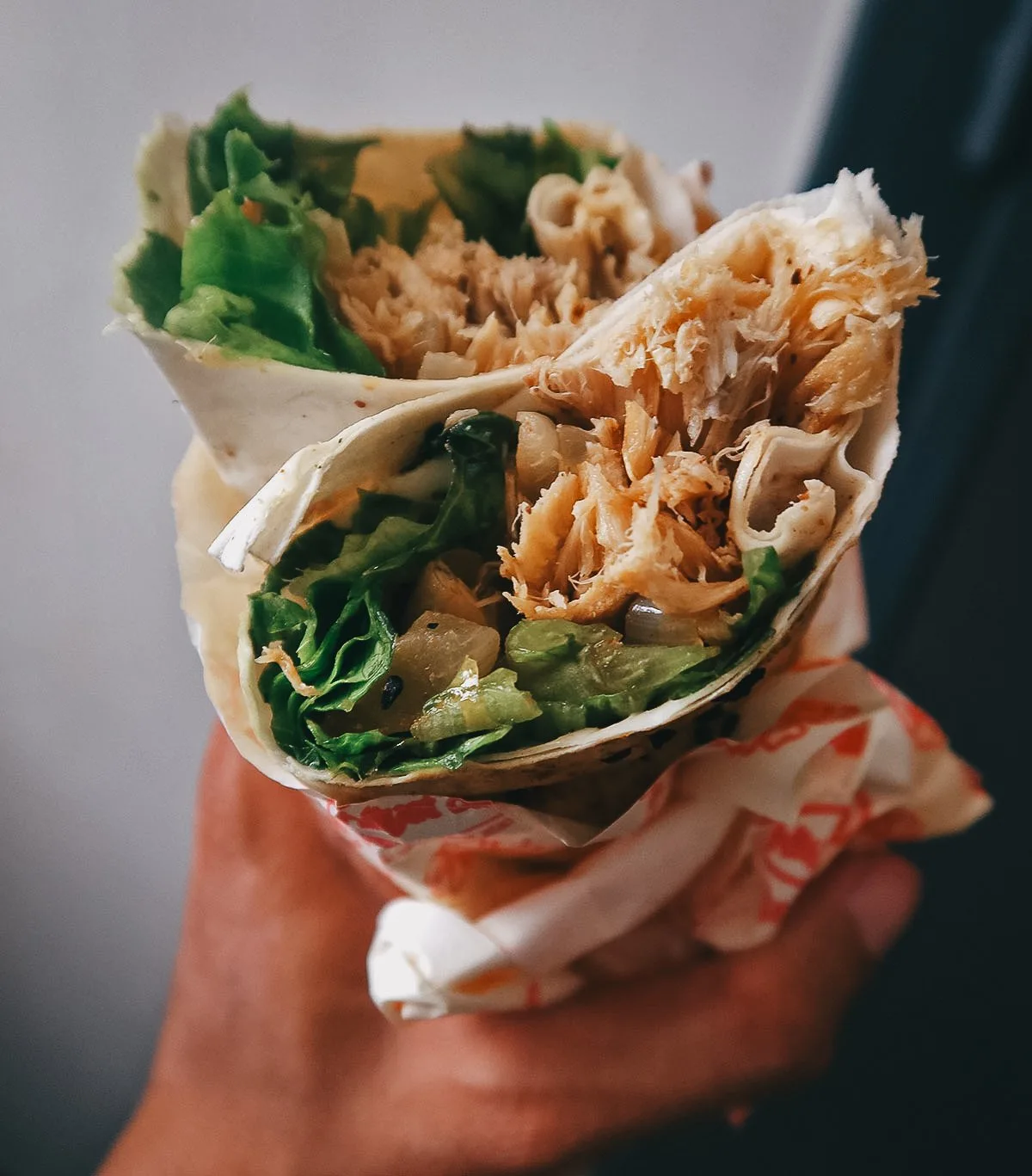 Fish wrap at a seafood restaurant in Istanbul