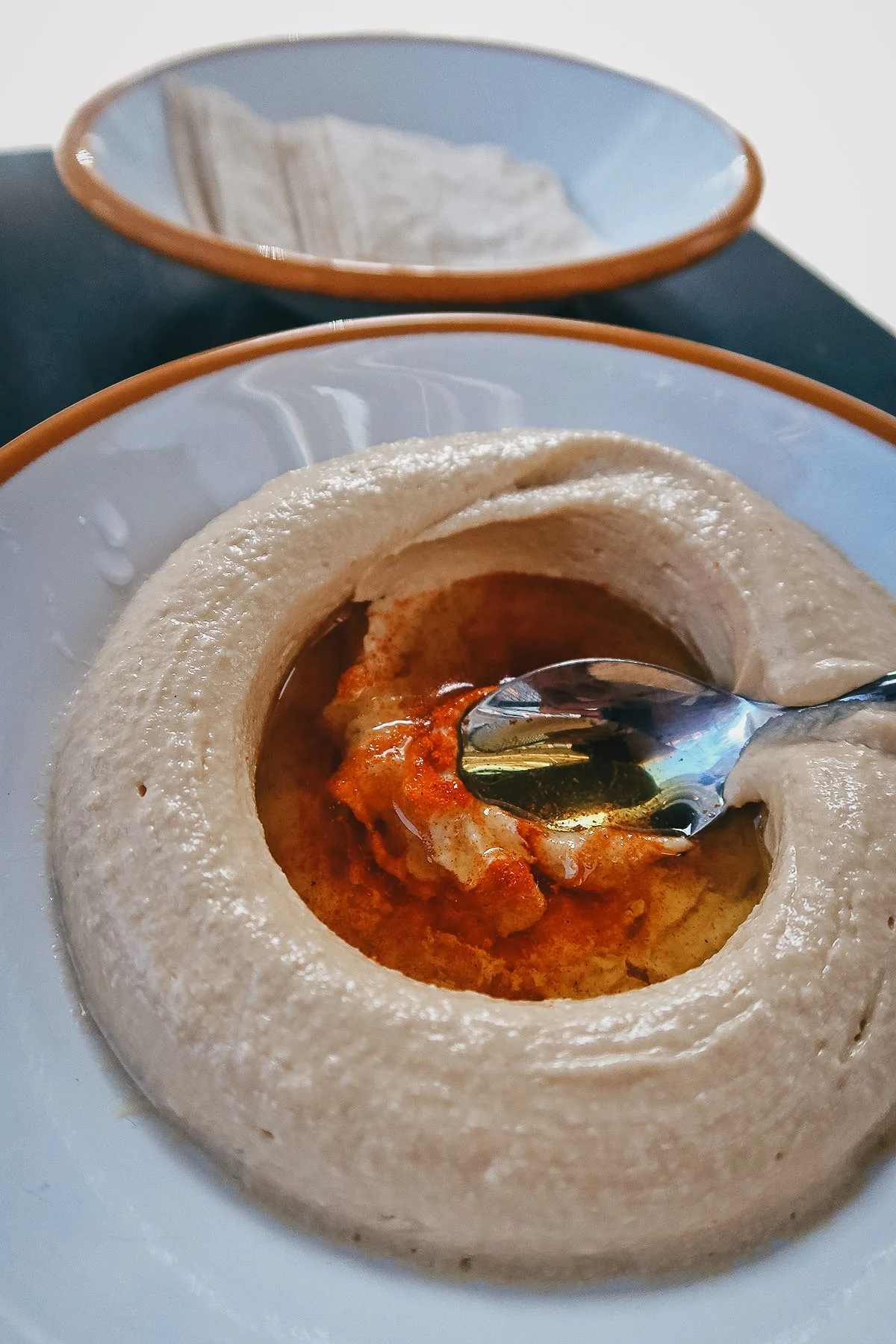 Hummus at a restaurant in Istanbul