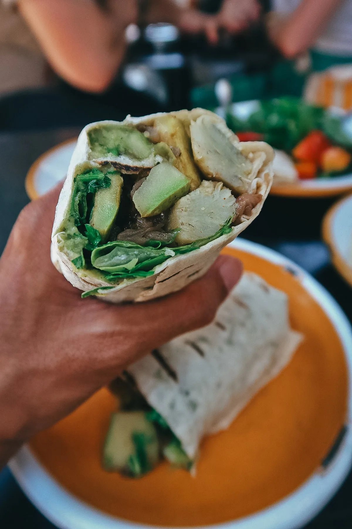 Vegetable wrap at a restaurant in Istanbul