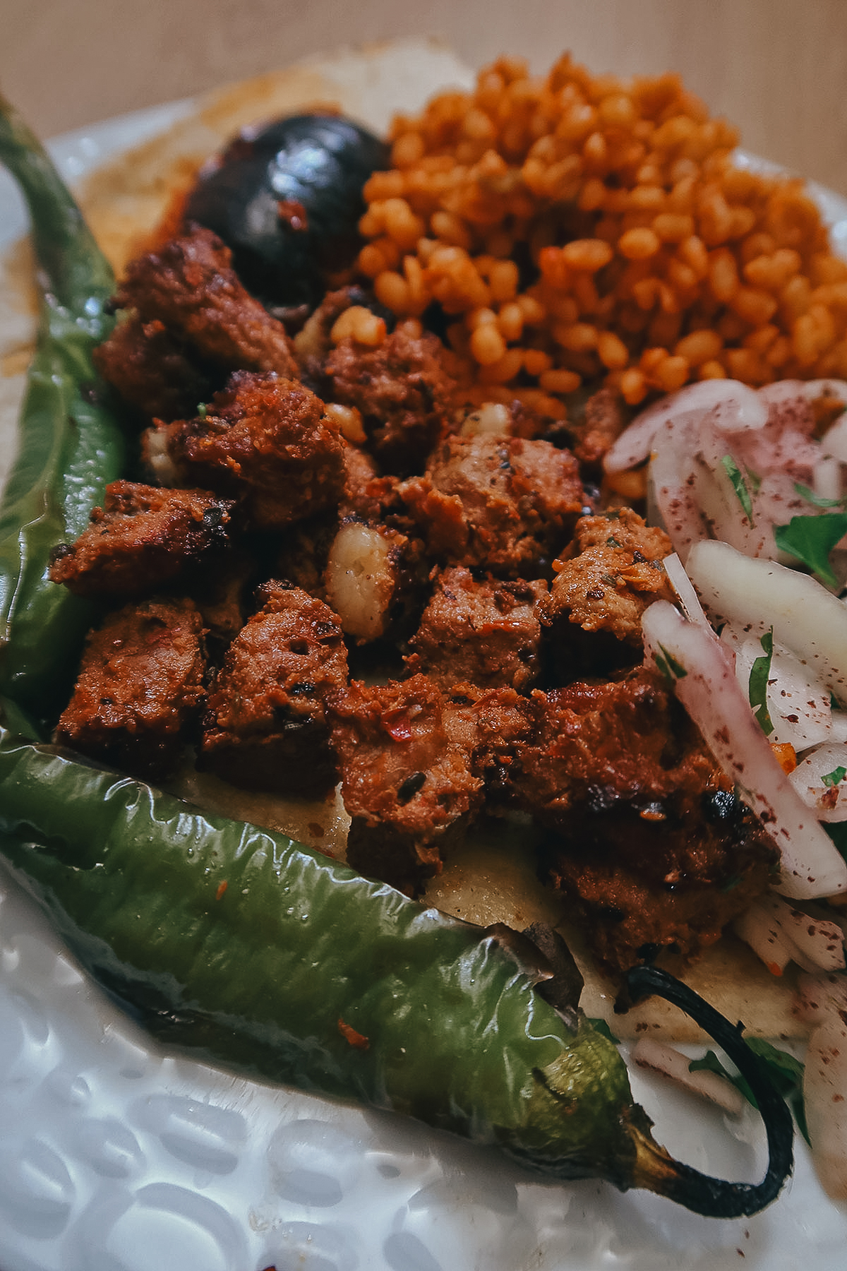 Lamb kebabs at a restaurant in Istanbul