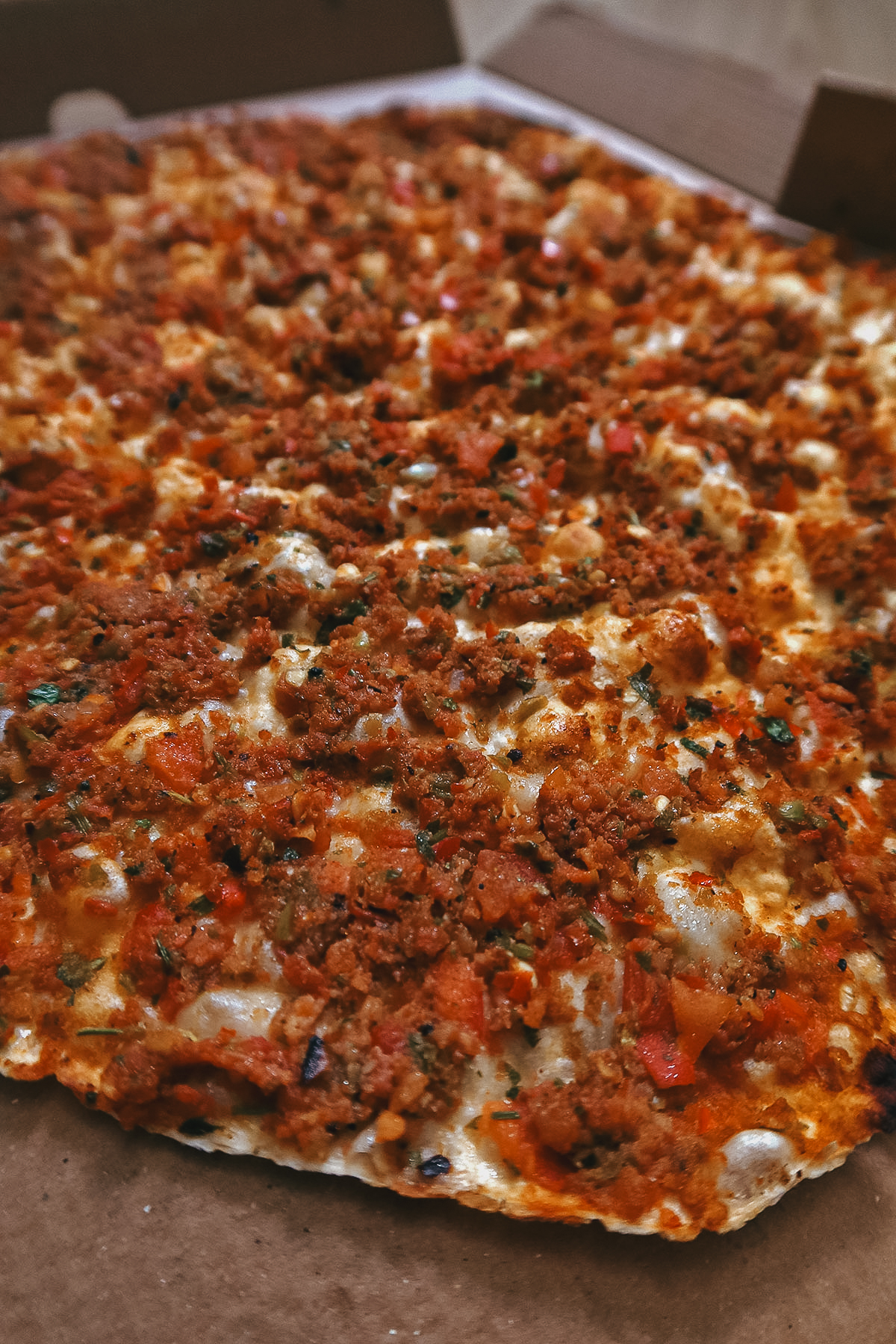 Lahmacun at a restaurant in Istanbul