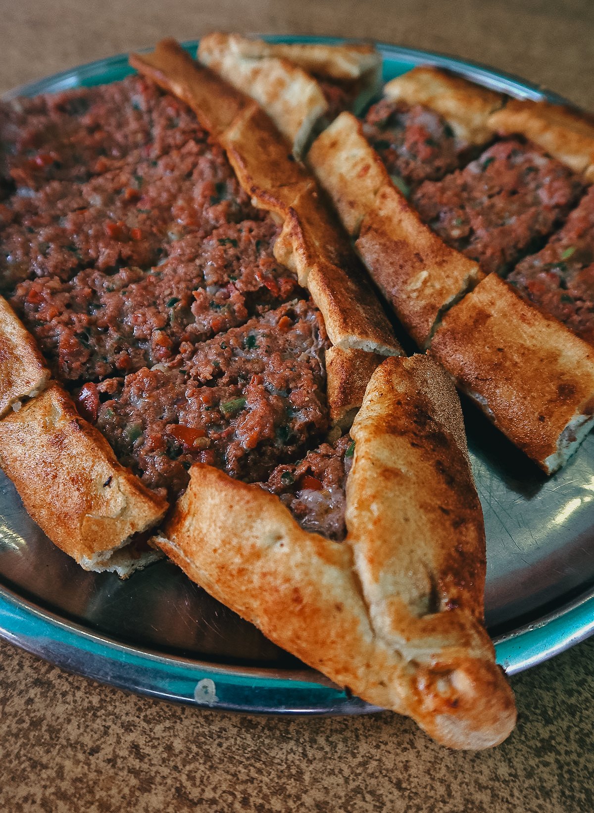 Pide at a restaurant in Istanbul