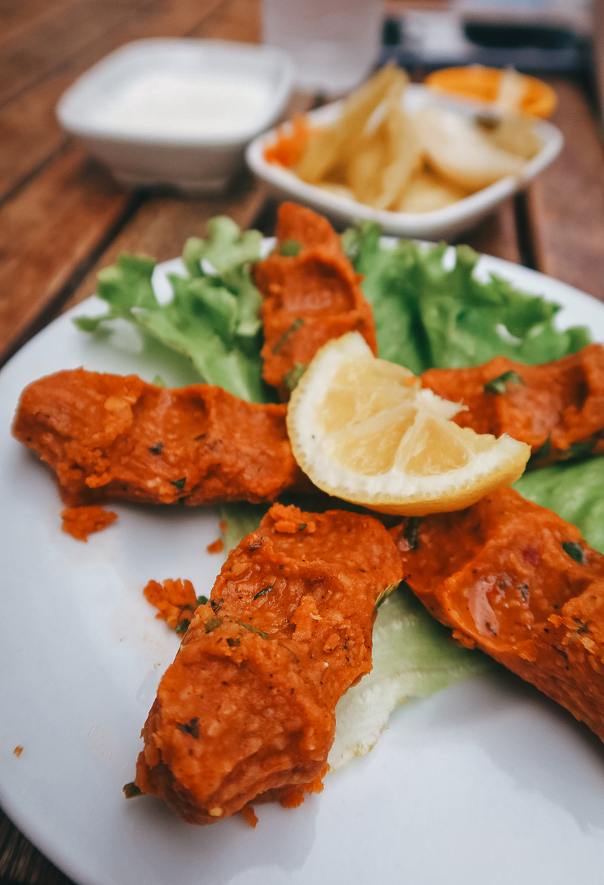 Cig kofte at a restaurant in Istanbul