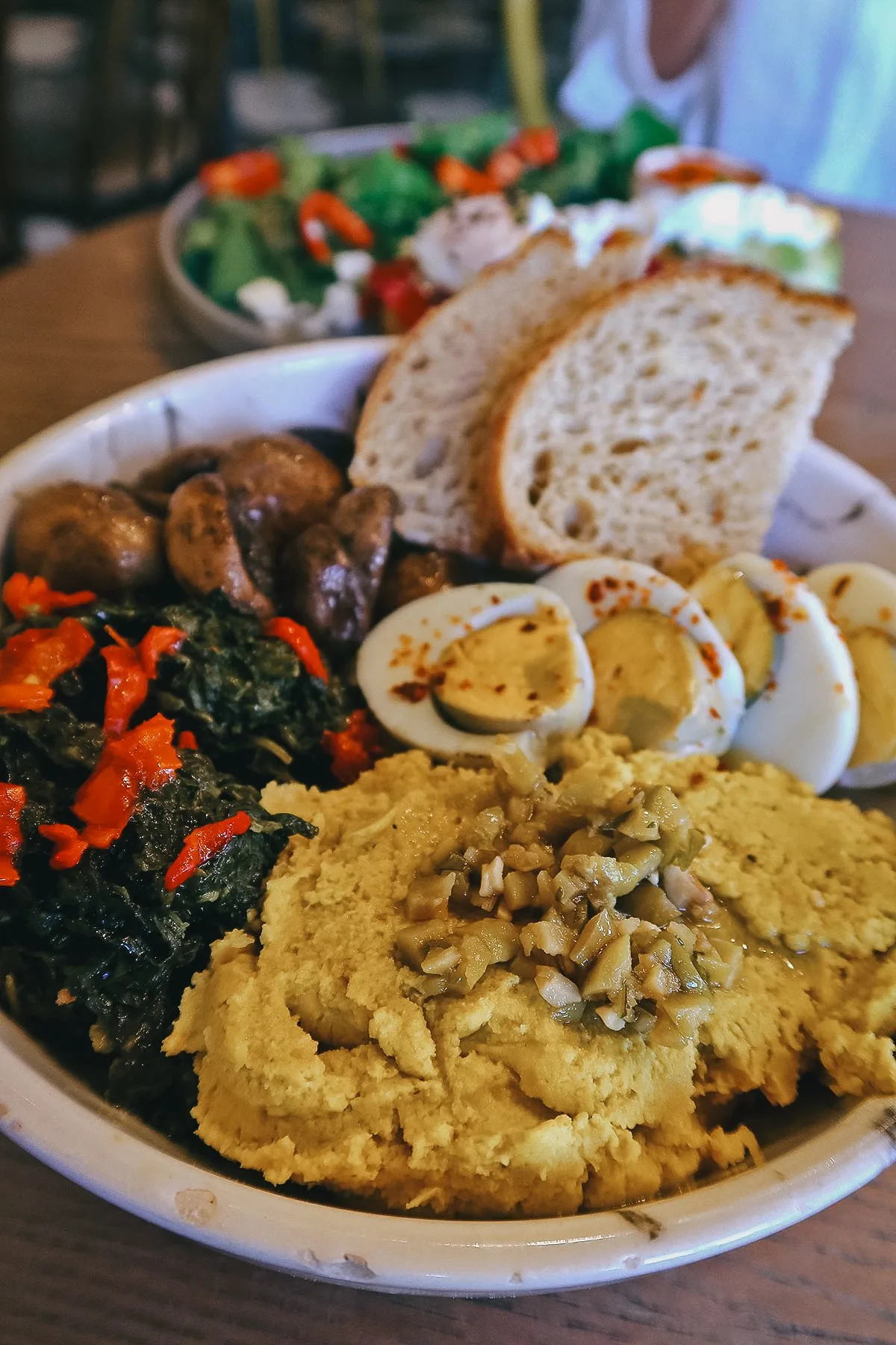 Hummus platter at a restaurant in Istanbul