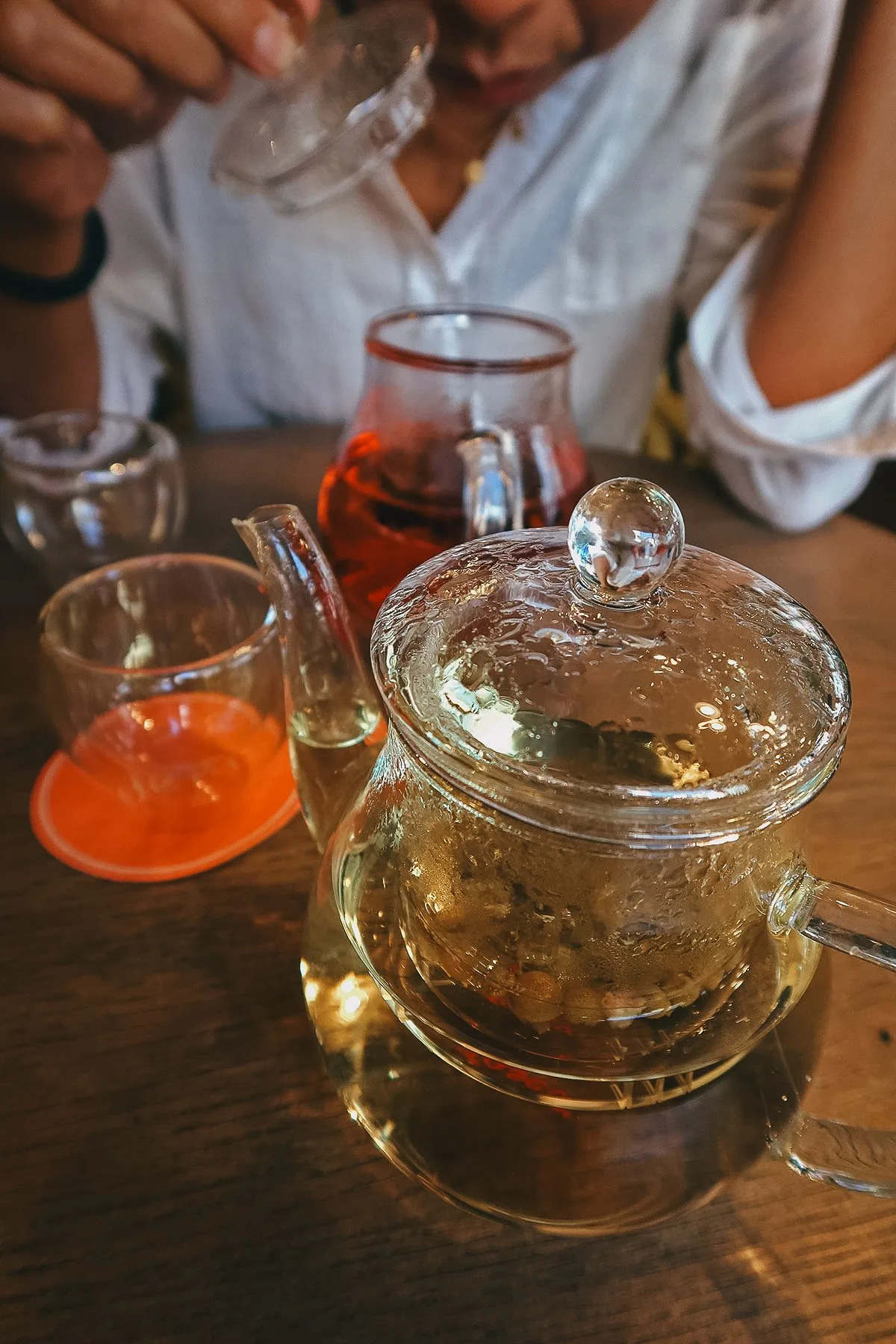 Herbal tea at a restaurant in Istanbul