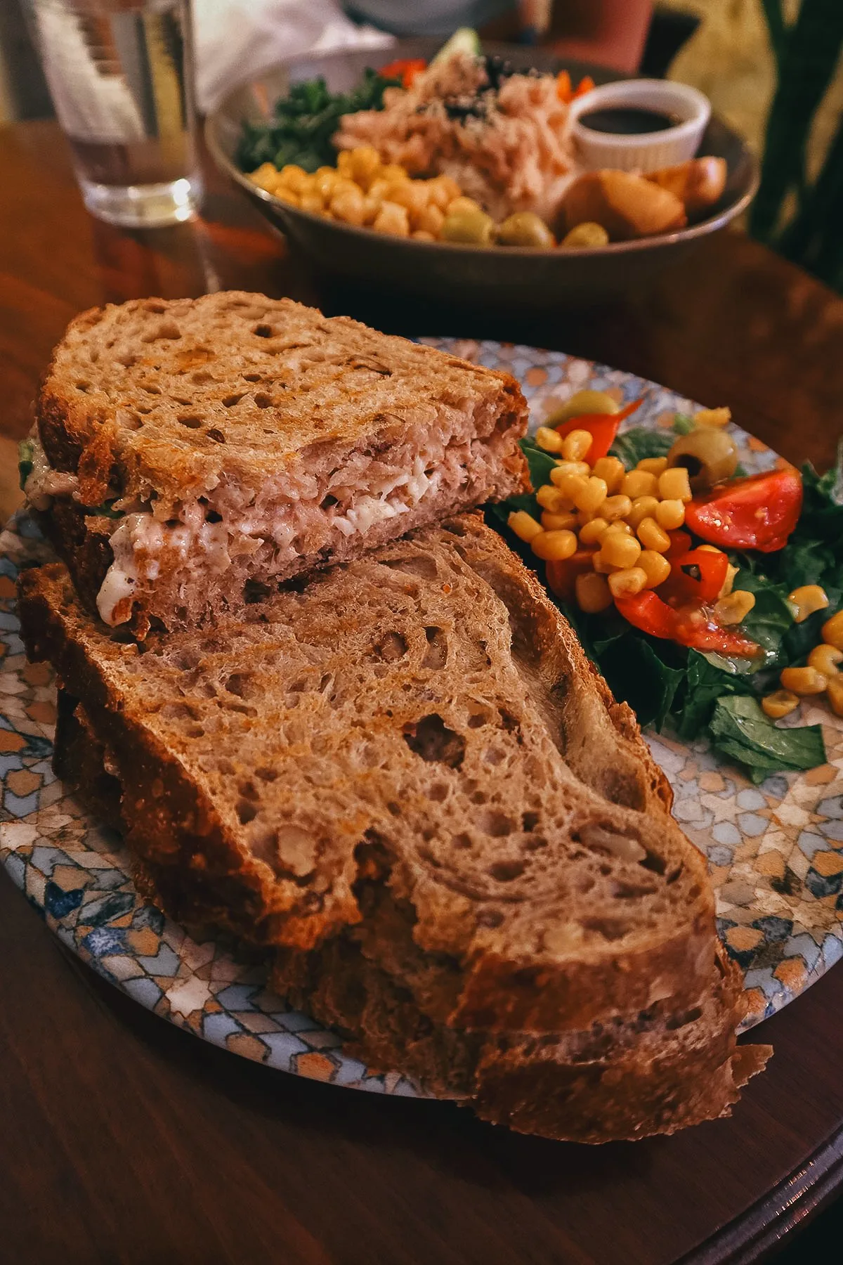 Tuna sandwich at a restaurant in Istanbul