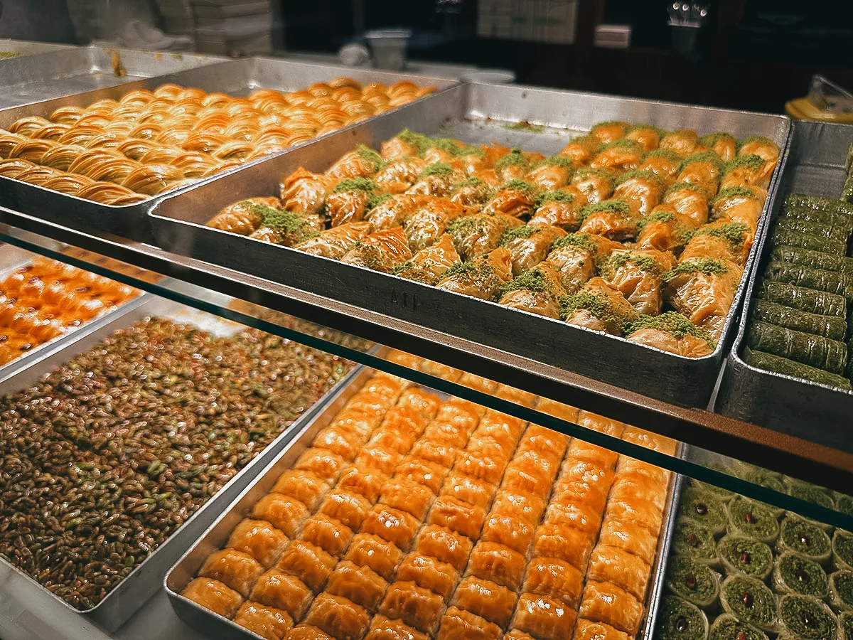 Pastries at Karakoy Gulluoglu restaurant in Istanbul