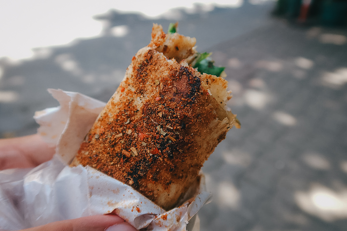 Fish wrap at a fish restaurant in Istanbul