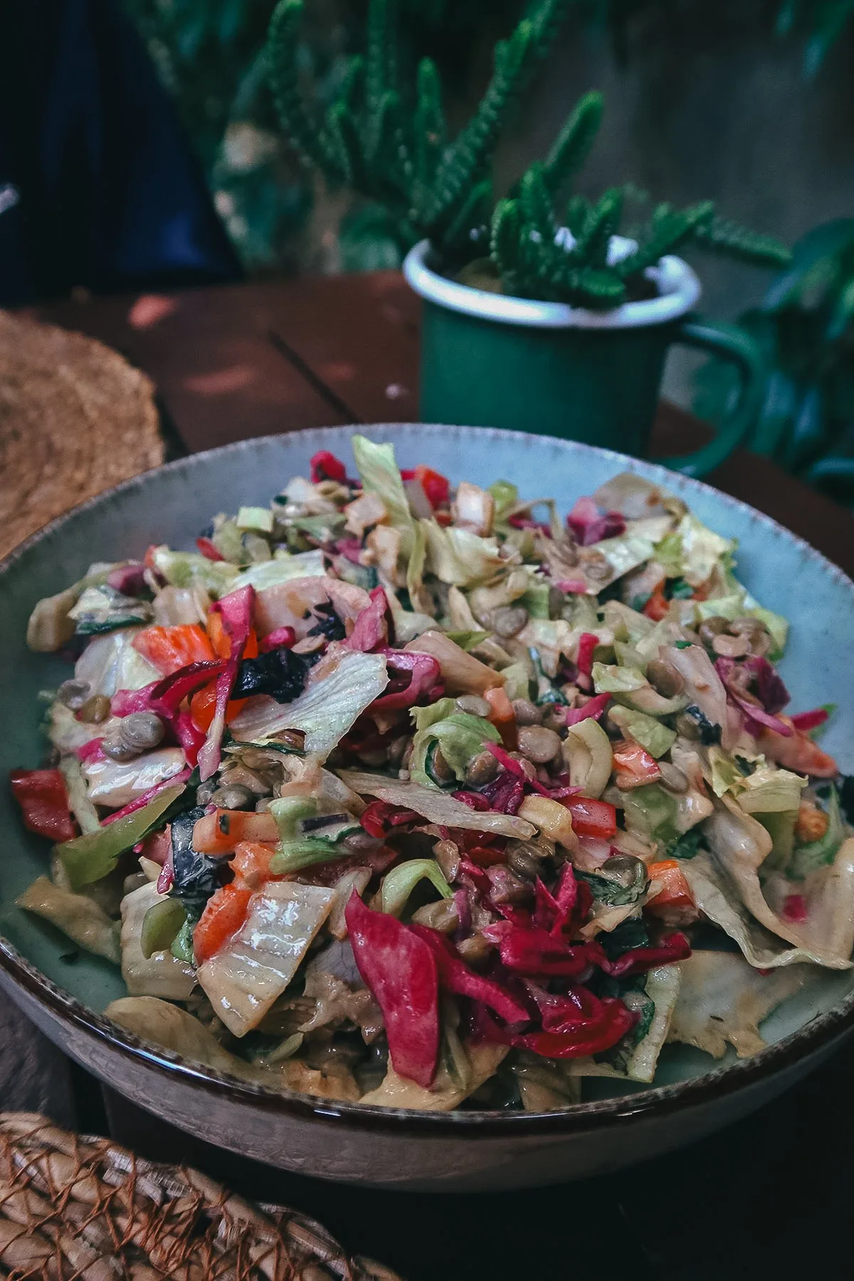 Salad at a vegan restaurant in Istanbul