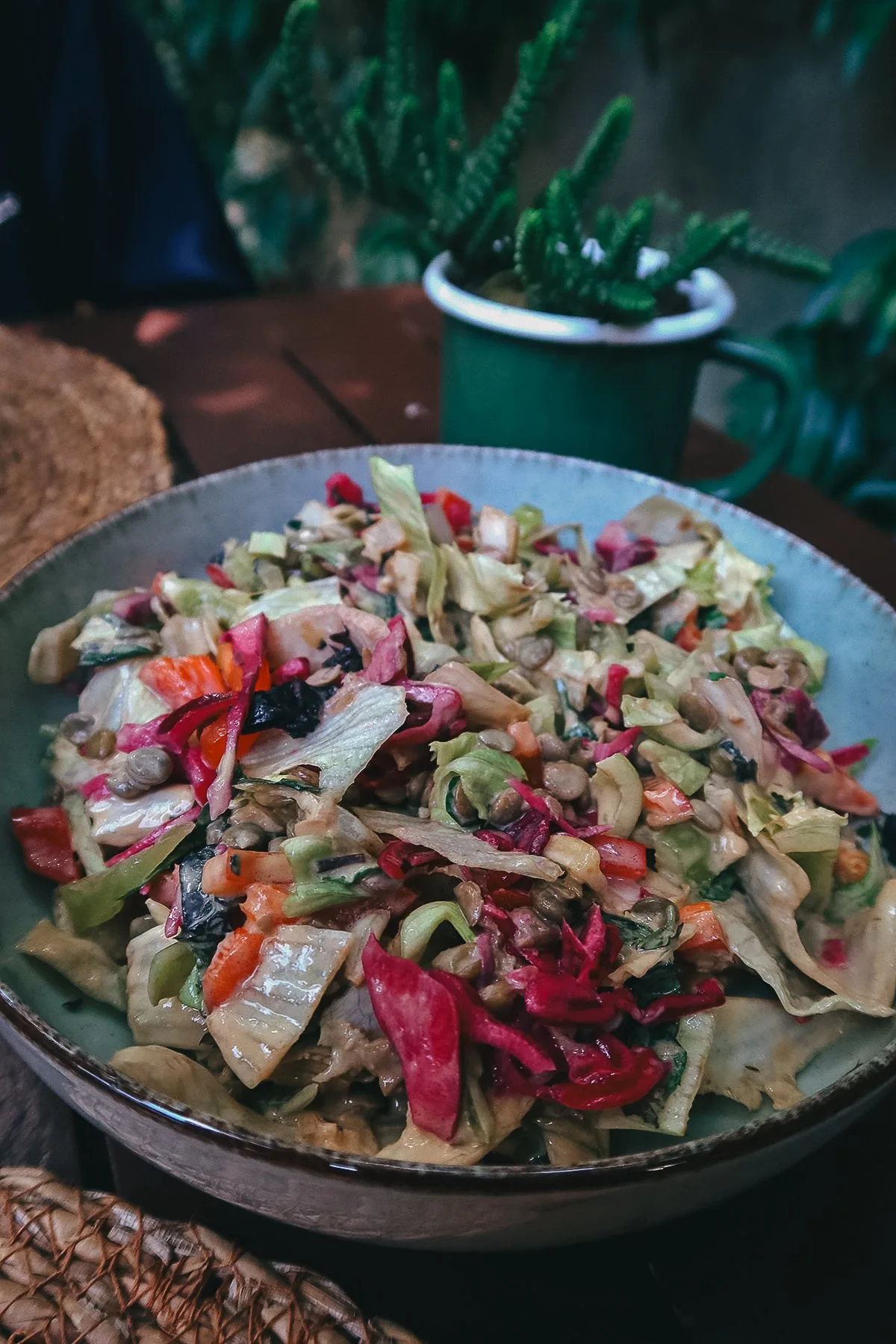 Salad at a healthy restaurant in Istanbul