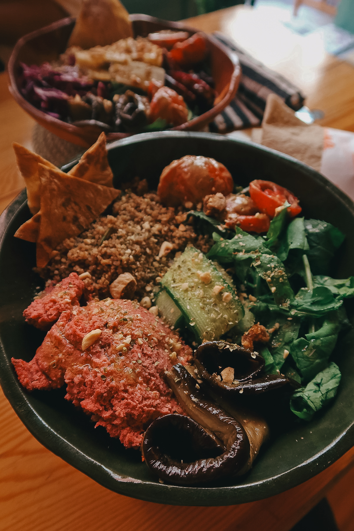 Hummus bowl at a restaurant in Istanbul