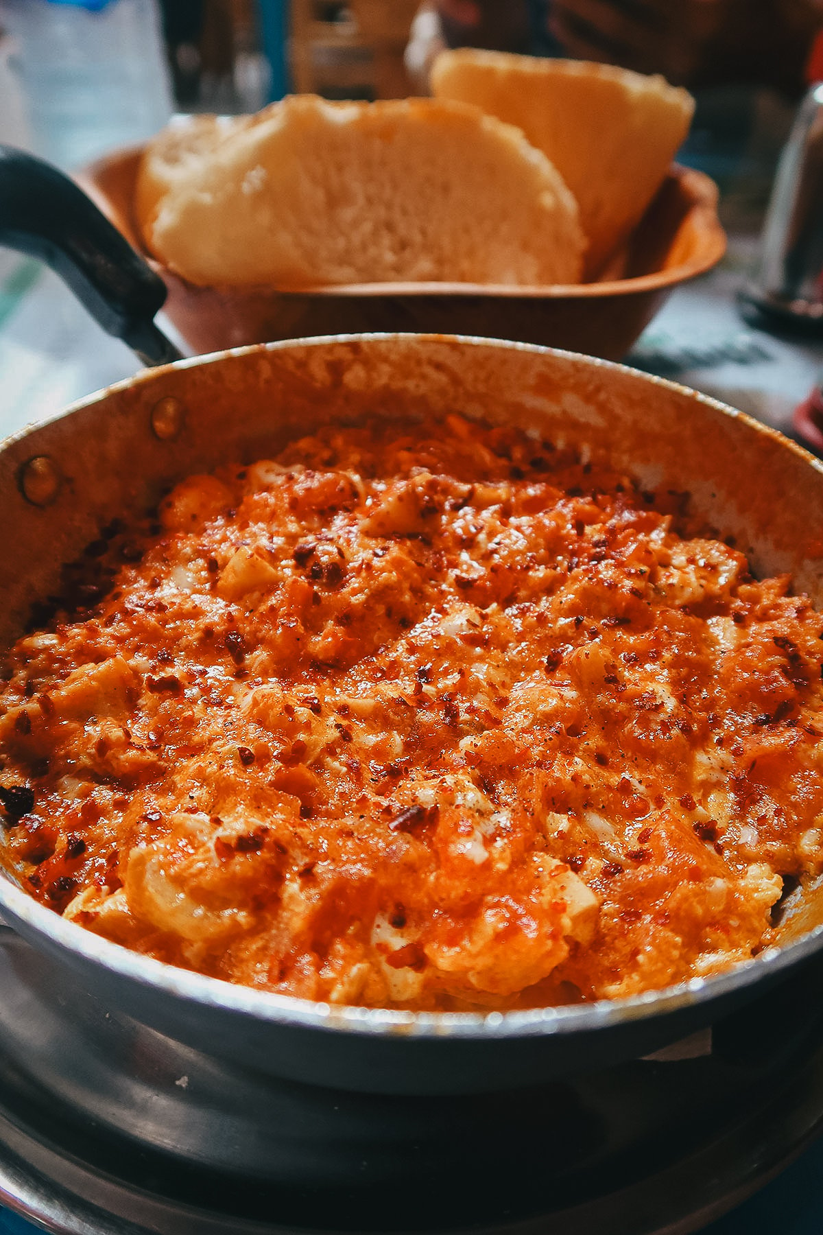 Menemen at a restaurant in Istanbul