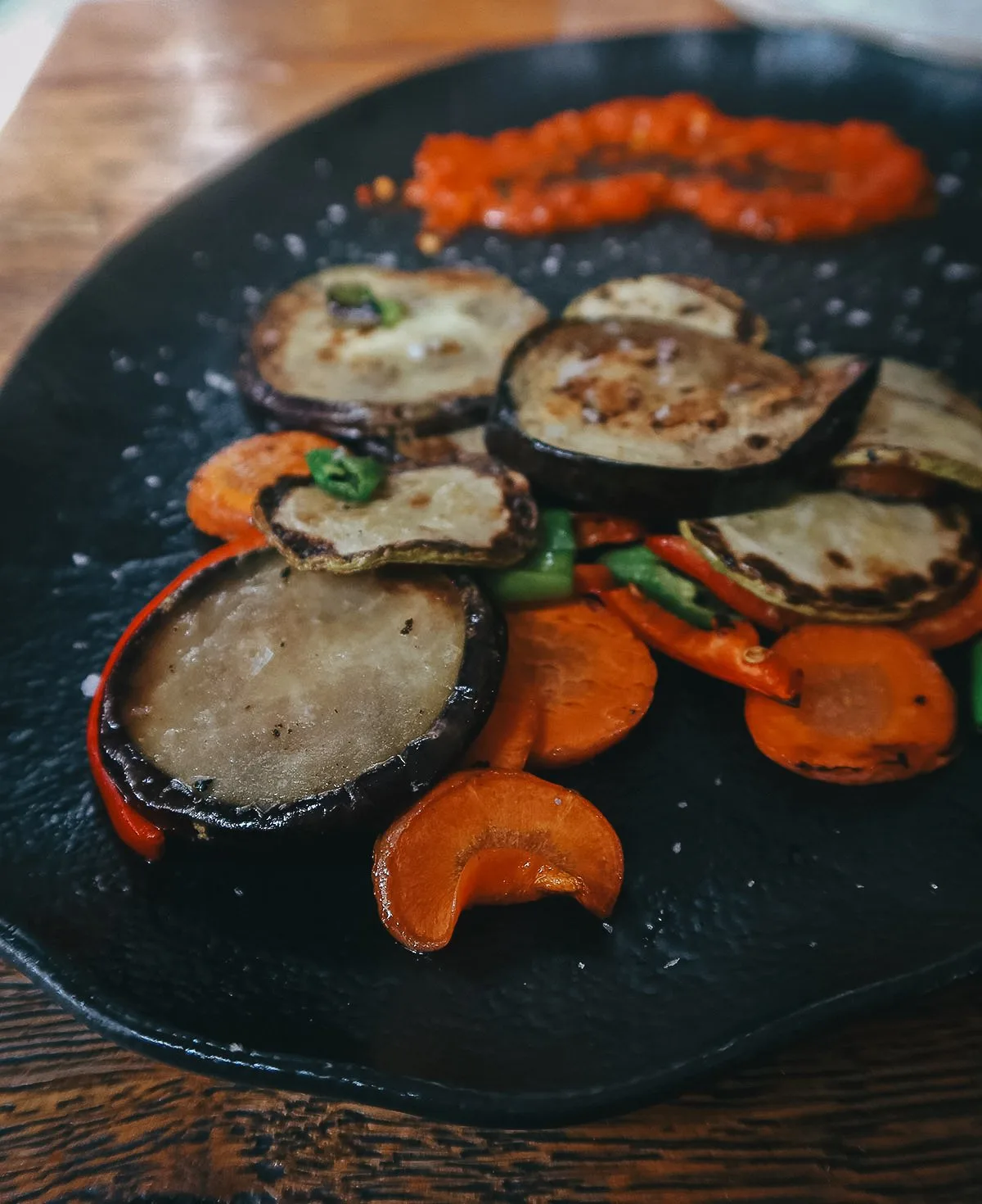 Roasted vegetables at a restaurant in Istanbul