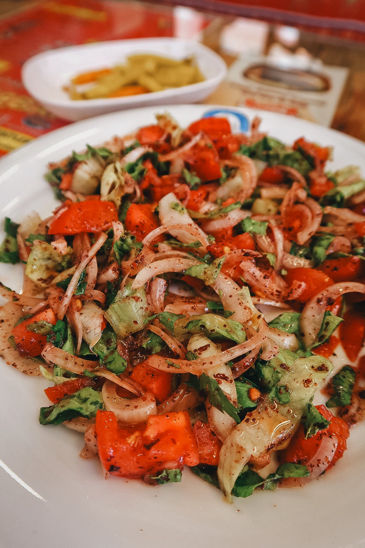 Salad at a restaurant in Istanbul