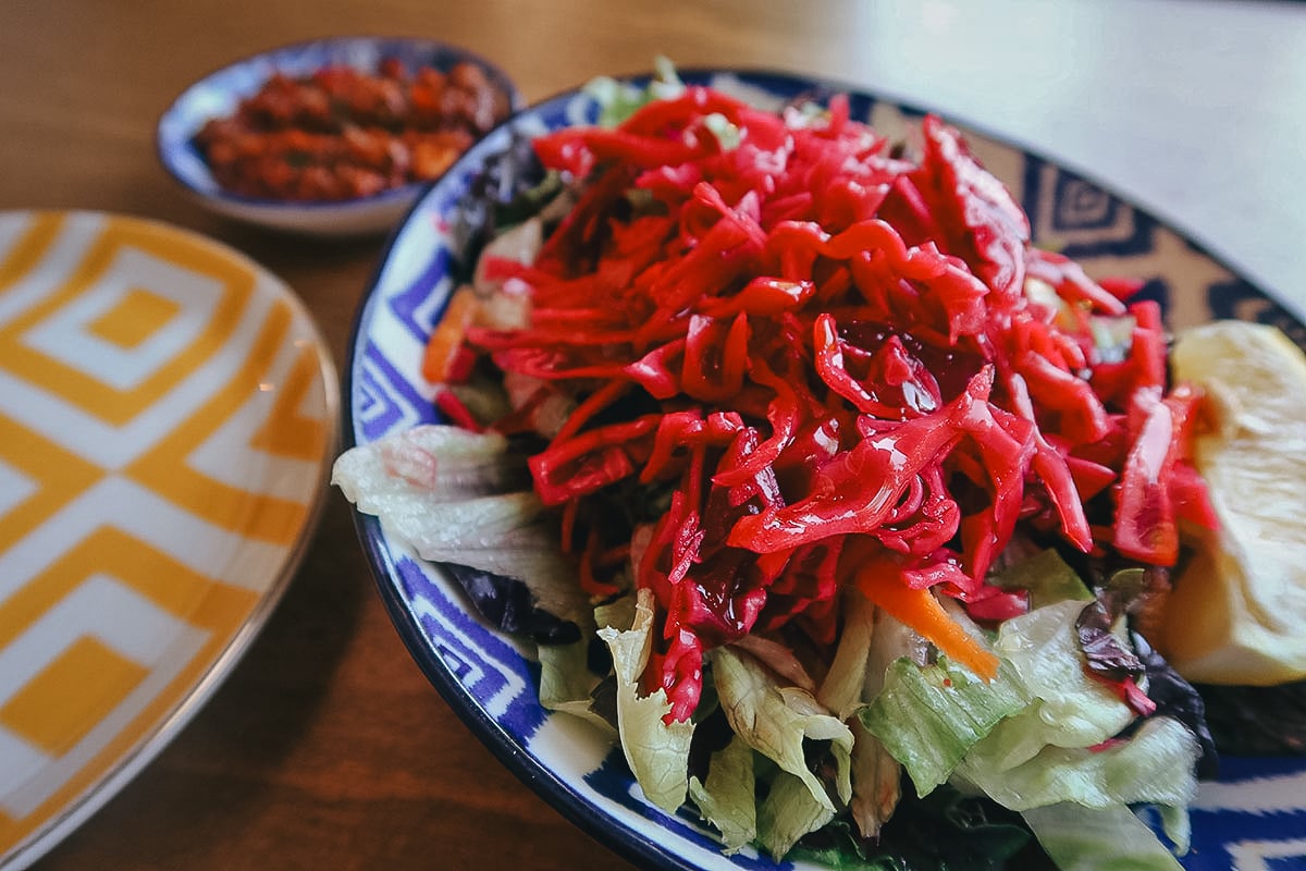 Salad at a restaurant in Istanbul