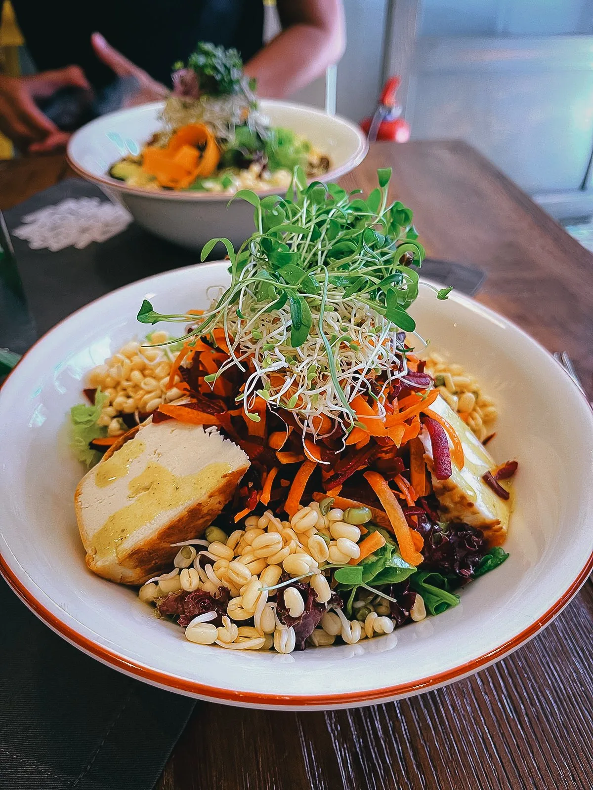 Salad at a healthy restaurant in Istanbul