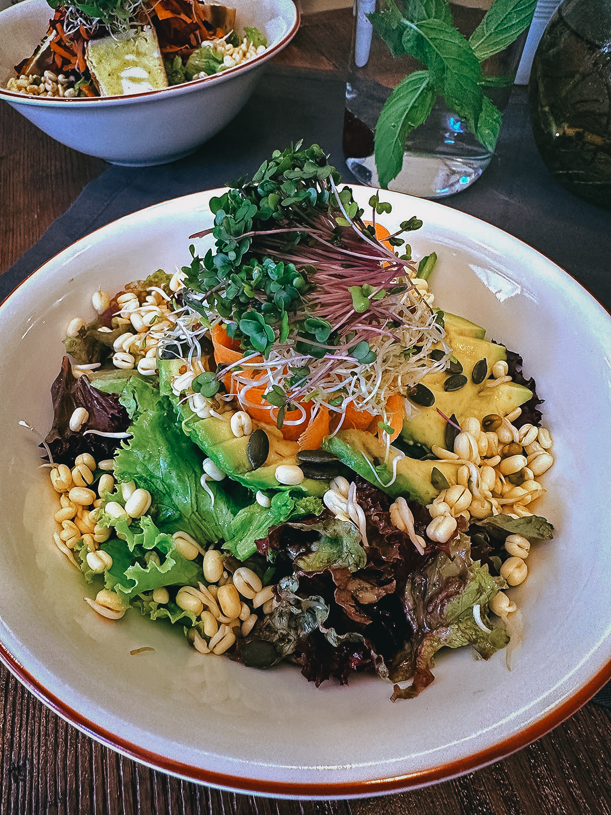 Salad at a healthy restaurant in Istanbul