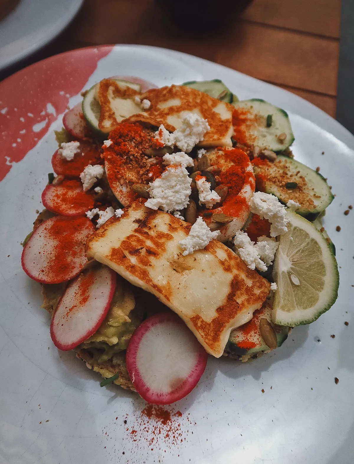 Avocado tartine at a restaurant in Rabat