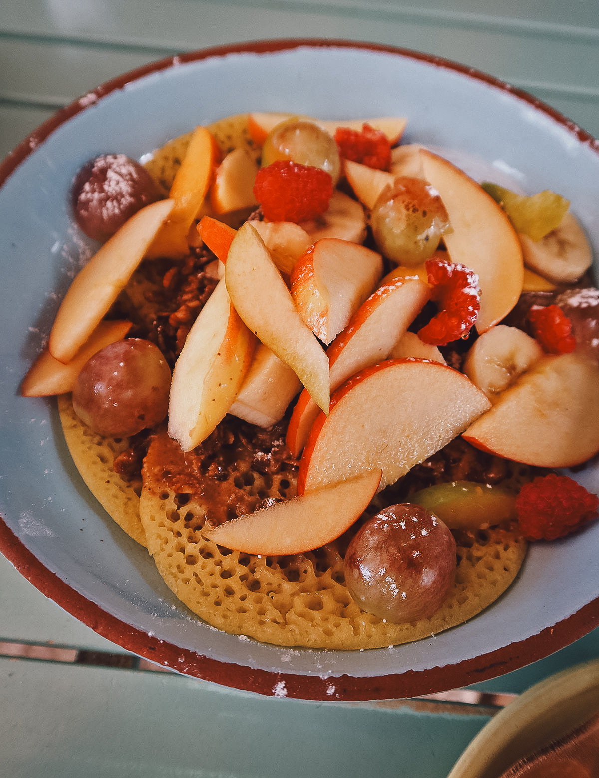 Baghrir pancakes at a restaurant in Rabat