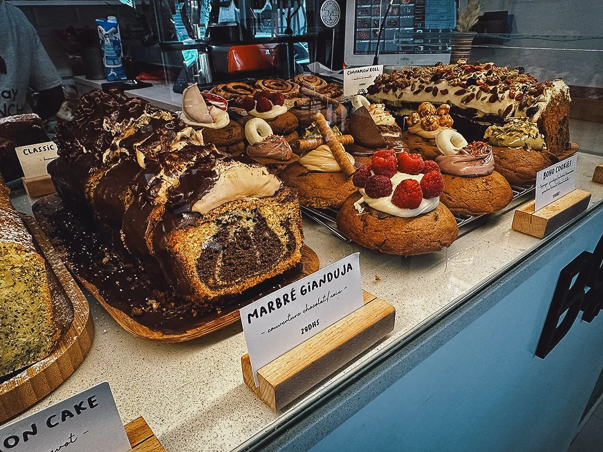 Pastries at a restaurant in Rabat