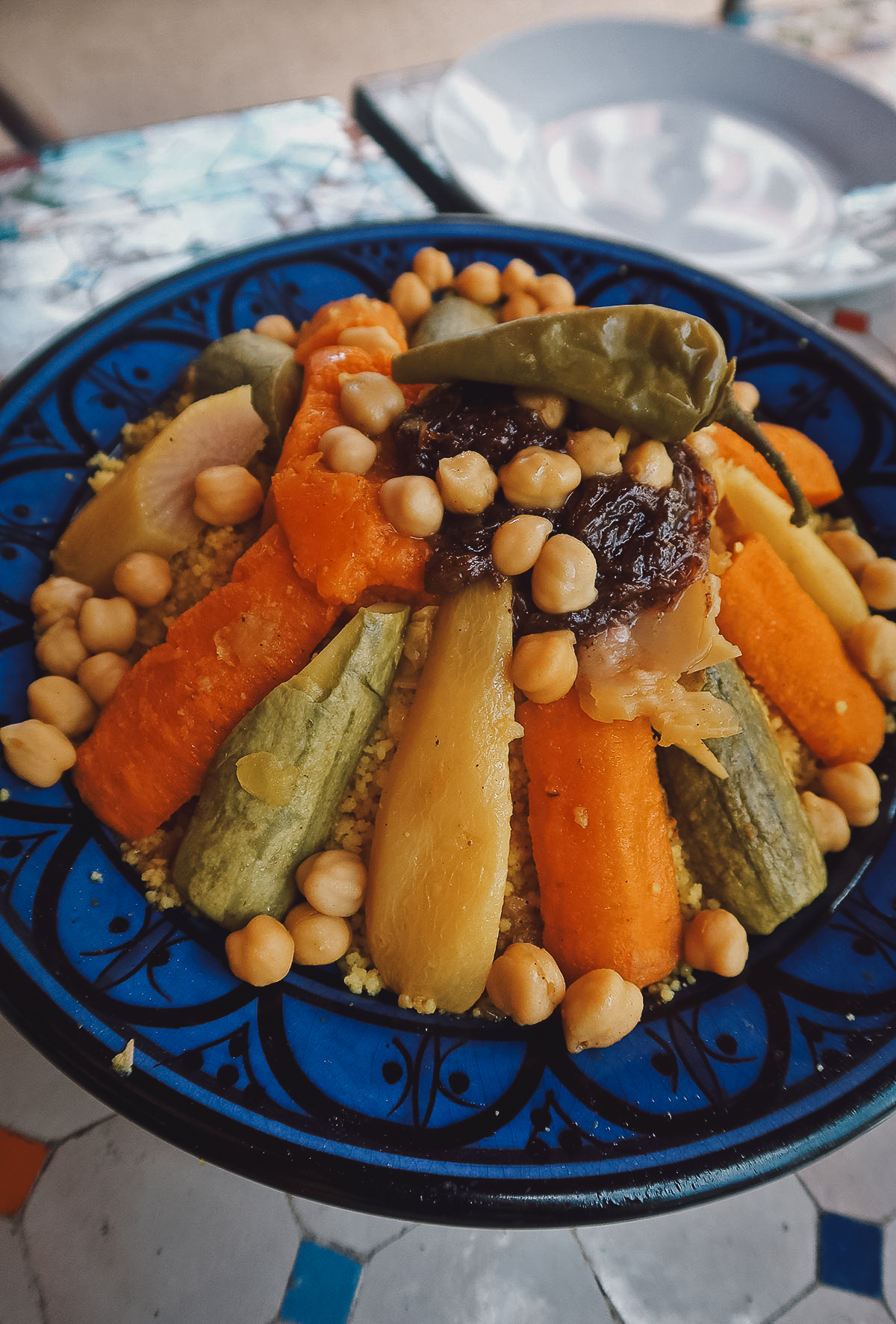 Vegetable couscous at a restaurant in Rabat