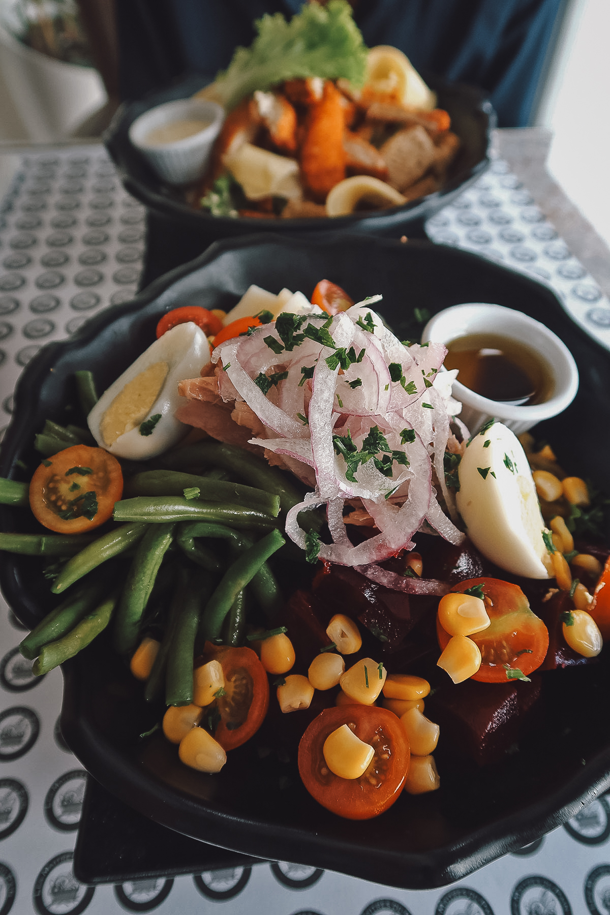 Salad nicoise at a restaurant in Rabat