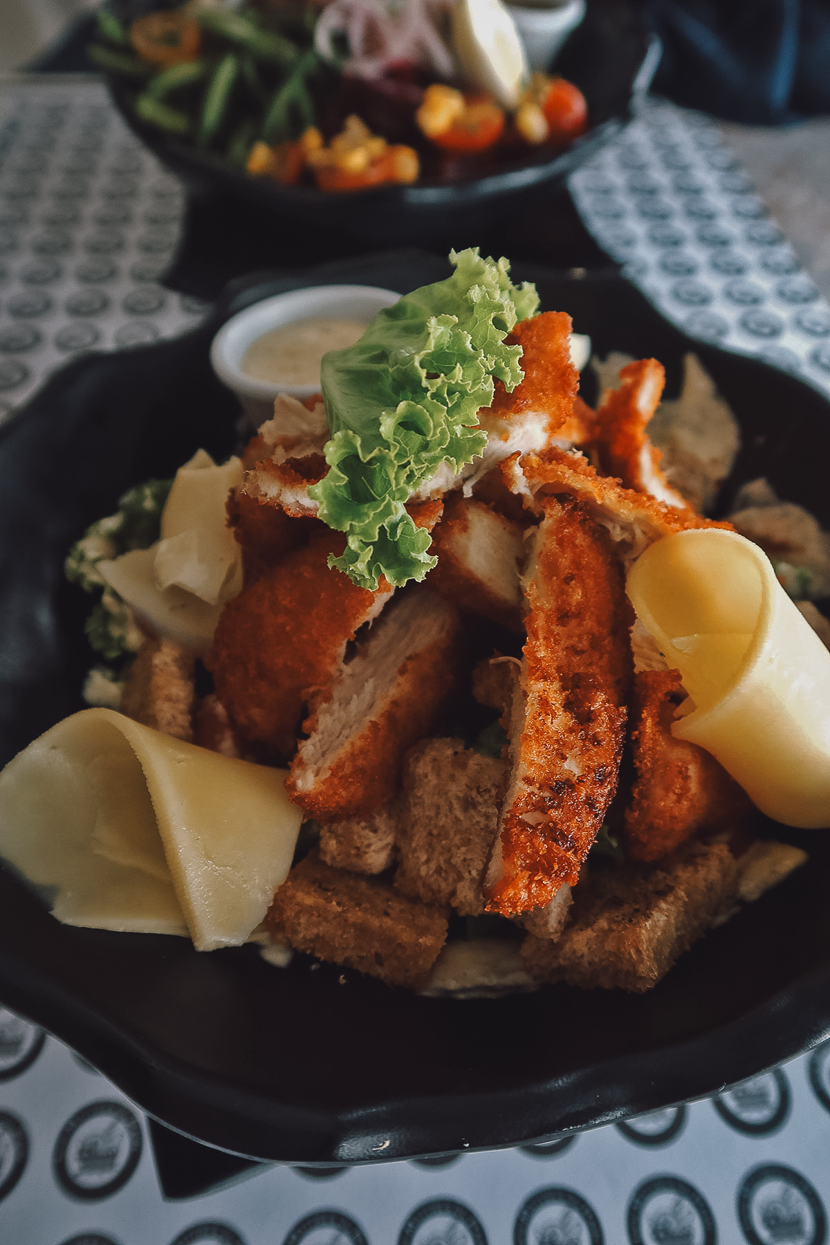 Caesar salad at a restaurant in Rabat