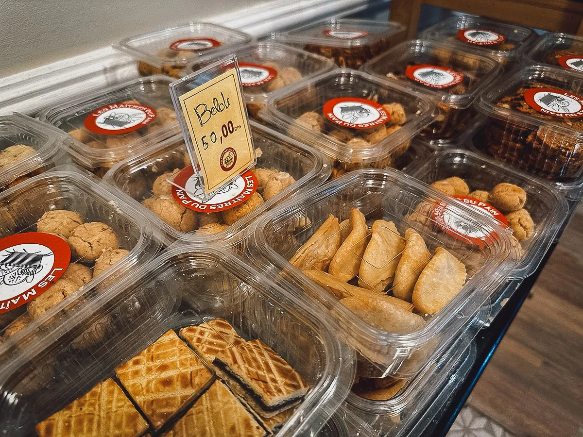 Moroccan pastries at Les Maitres du Pain