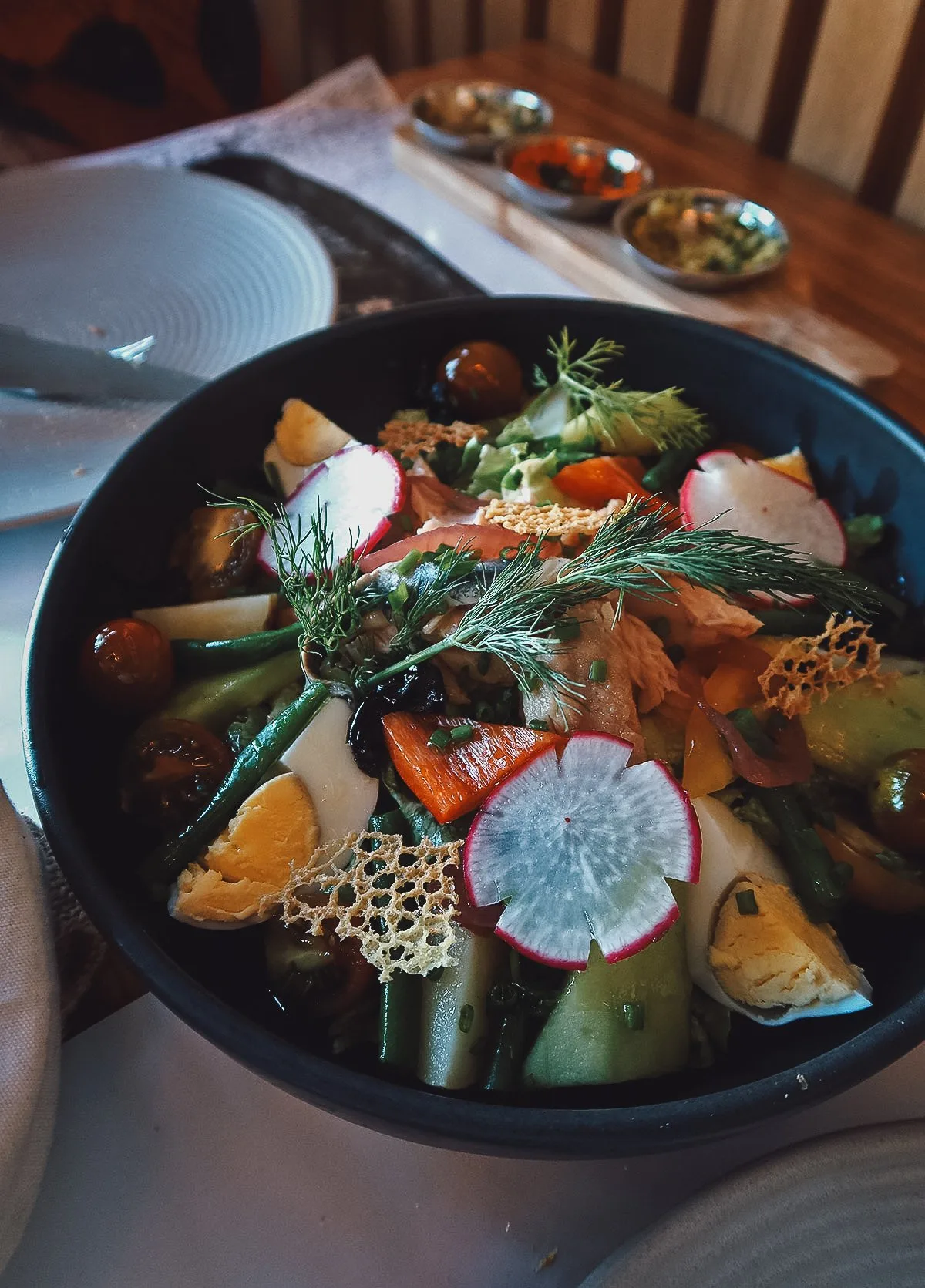 Salad nicoise at a restaurant in Rabat