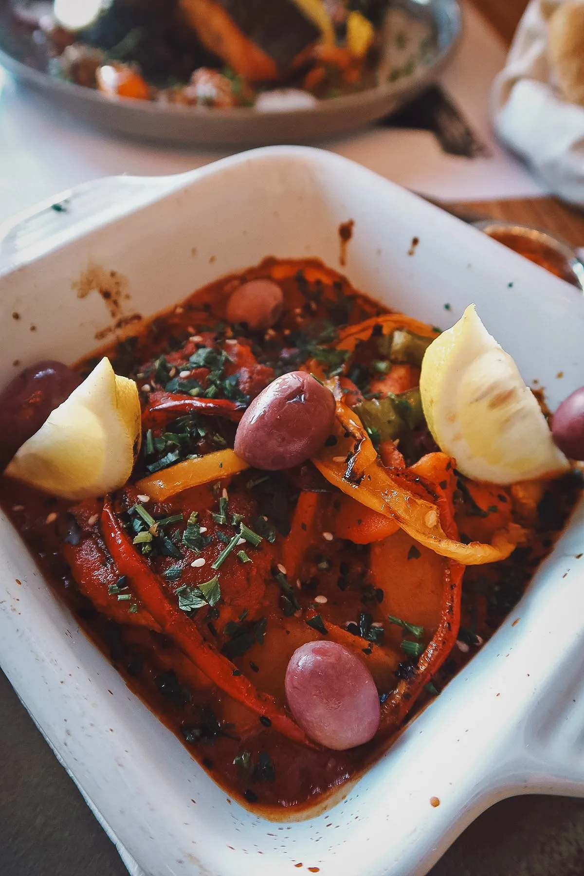 Fish tagine at a restaurant in Rabat