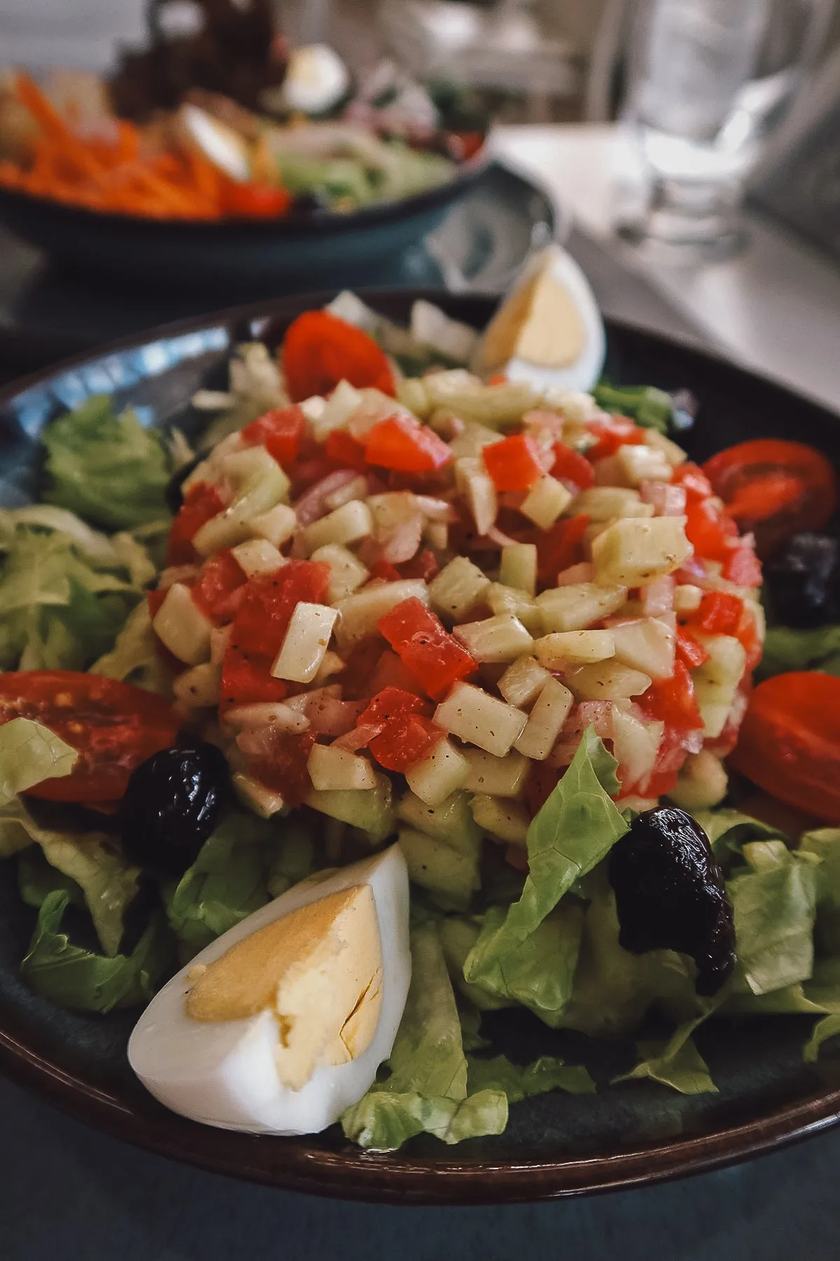 Moroccan salad at a restaurant in Rabat