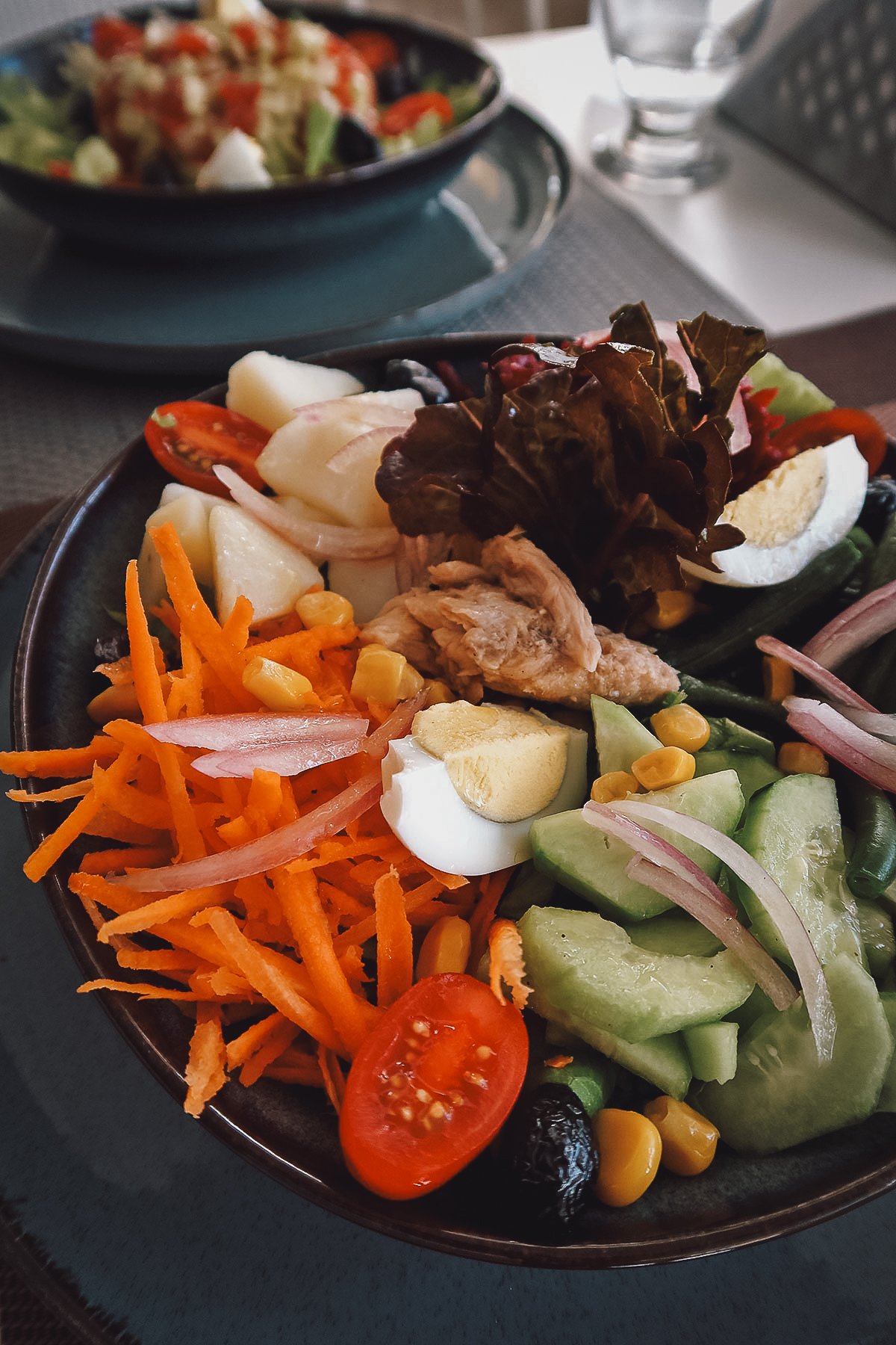 Salad nicoise at a restaurant in Rabat