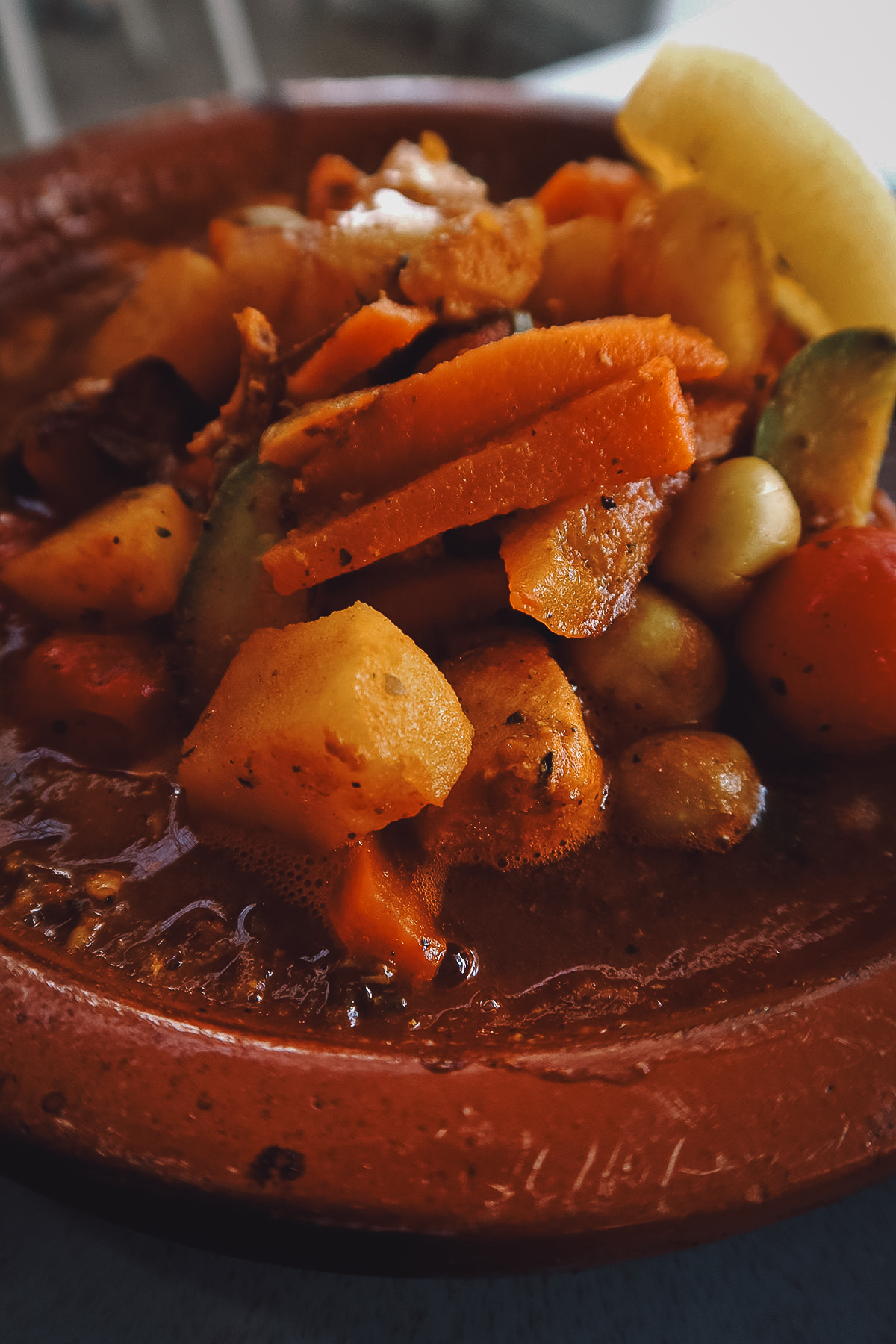 Fish tagine at a restaurant in Rabat