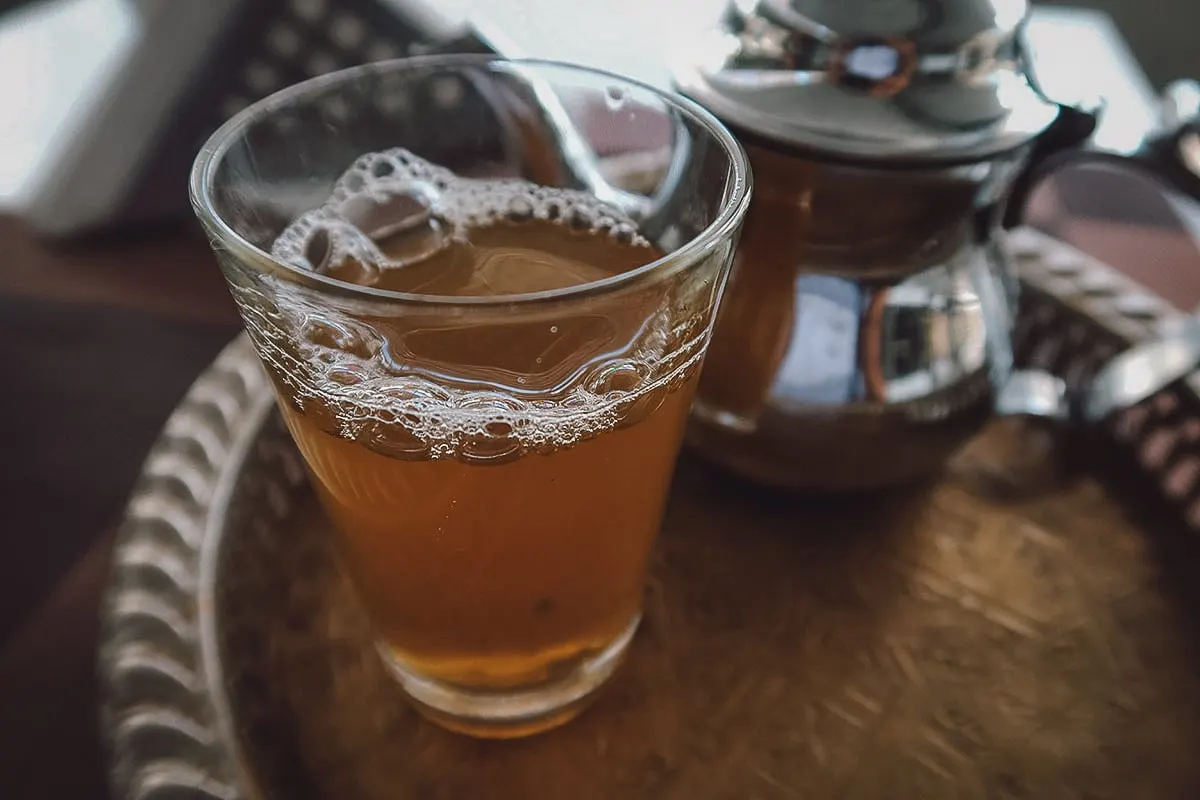 Moroccan tea at a restaurant in Rabat