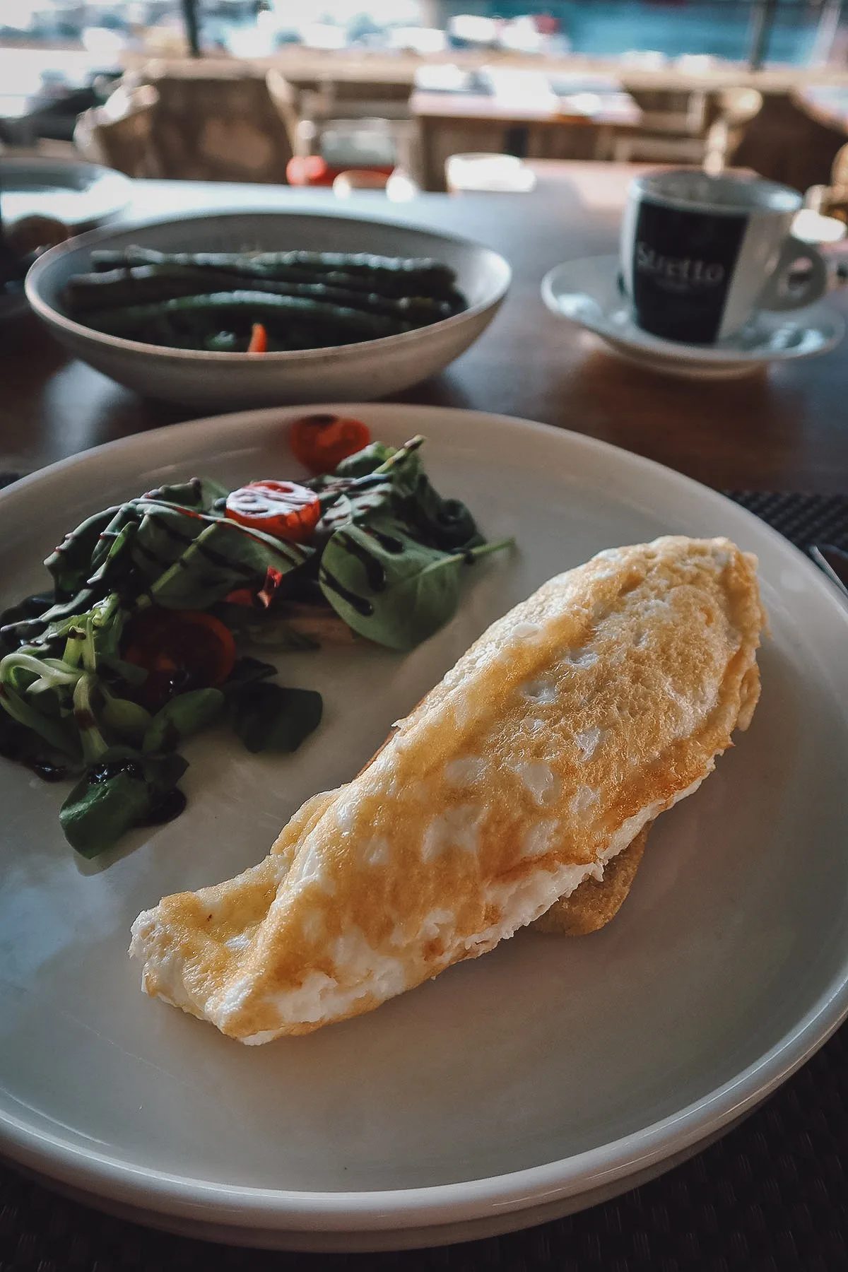 Egg white omelette at a restaurant in Dubrovnik