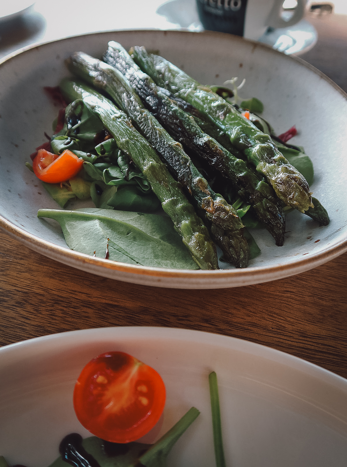 Grilled asparagus at a restaurant in Dubrovnik