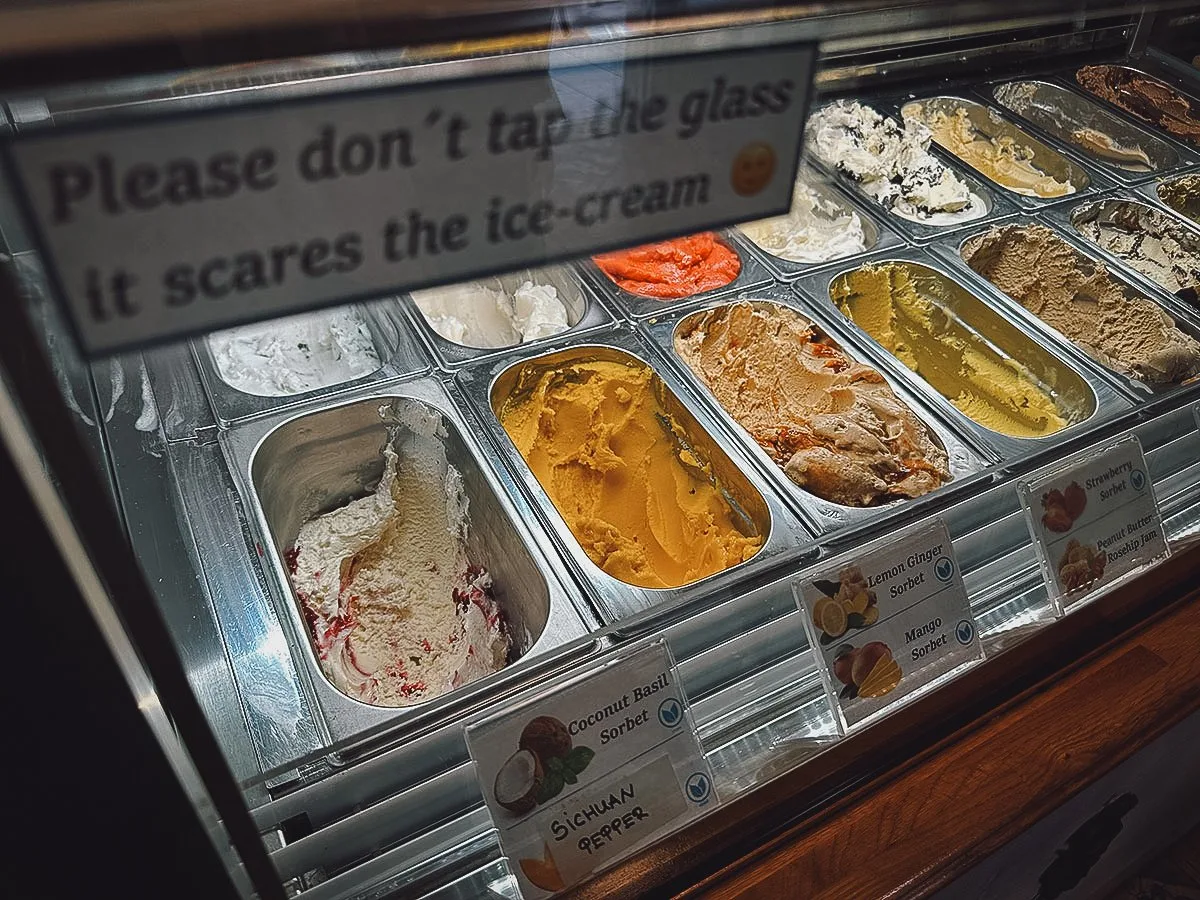 Gelato at an ice cream shop in Dubrovnik