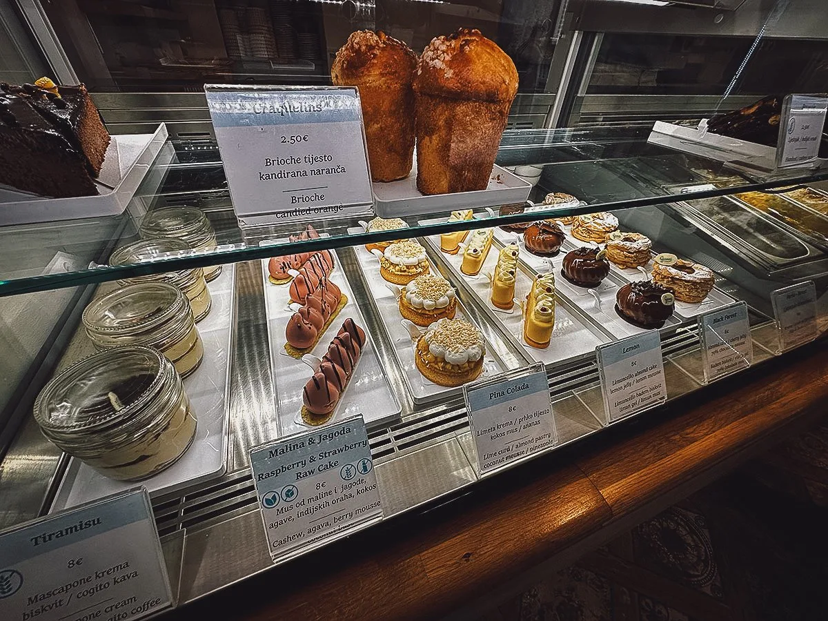 Pastries at a gelateria in Dubrovnik