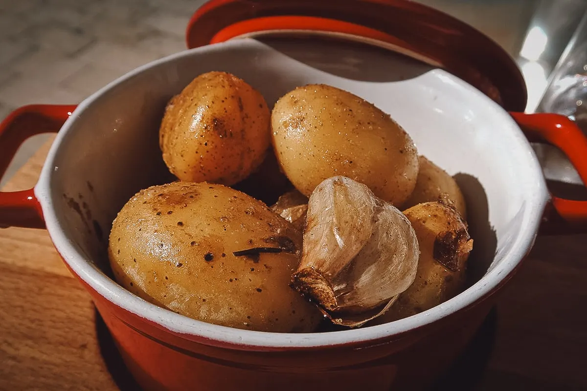 Baby potatoes at a restaurant in Dubrovnik