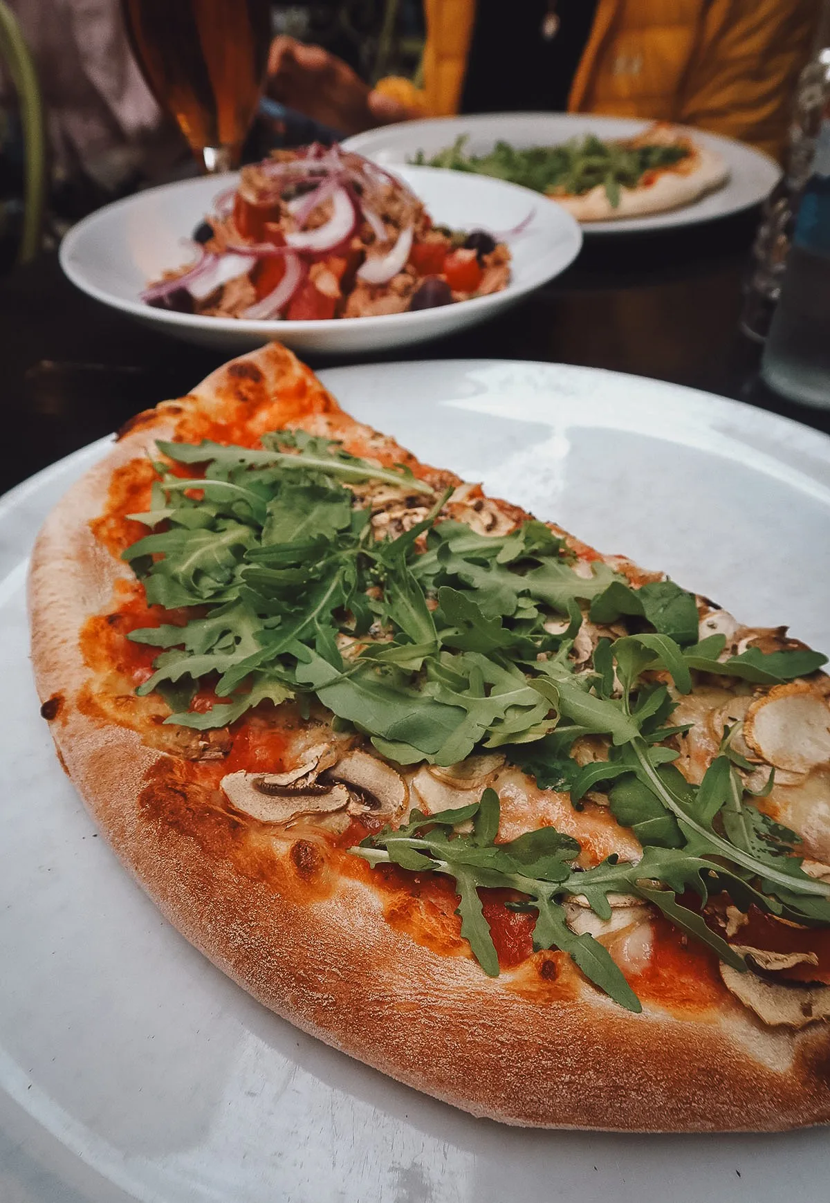 Neapolitan pizza at a restaurant in Dubrovnik