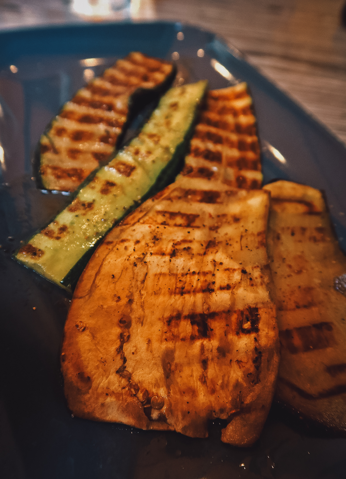 Grilled vegetables at a restaurant in Dubrovnik