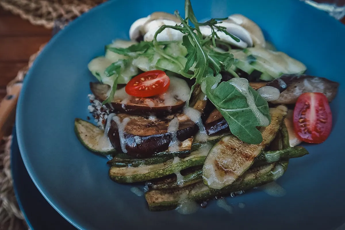 Salad at a restaurant in Fez