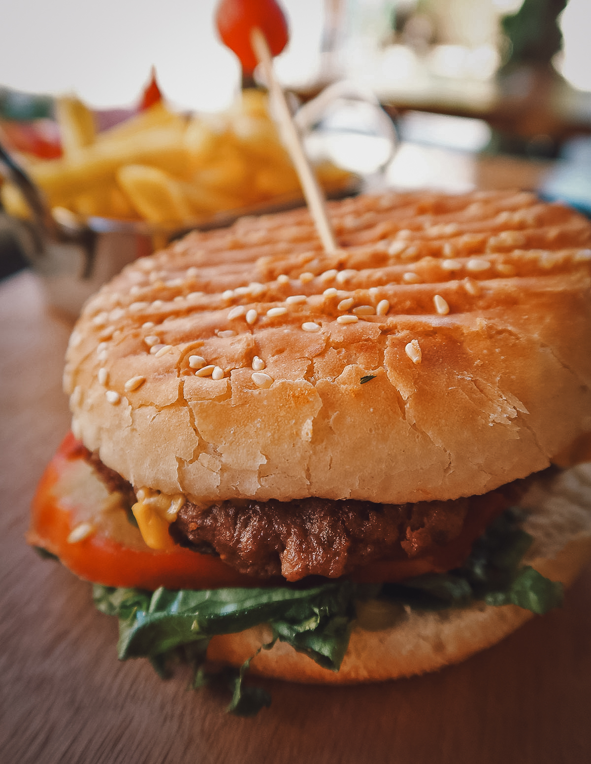 Camel burger at a restaurant in Fez