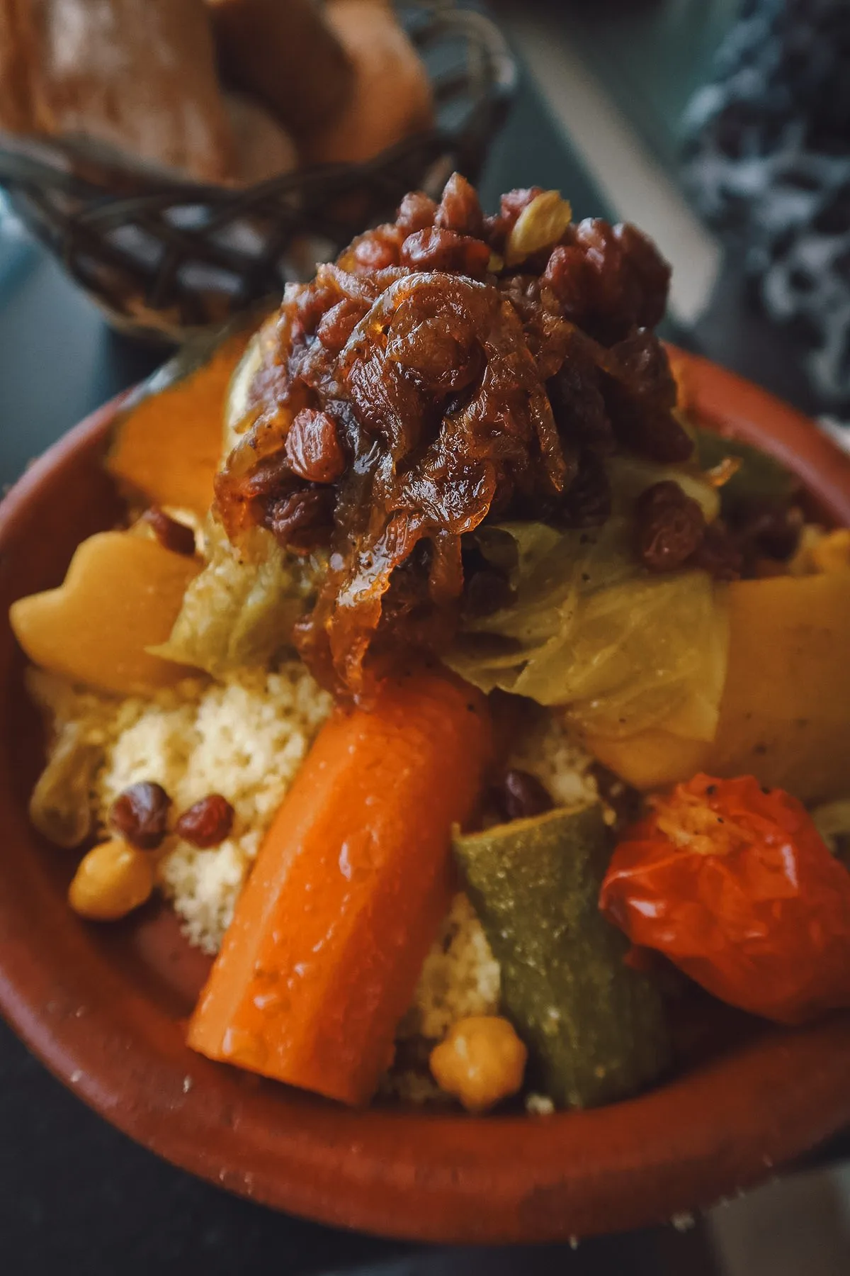 Couscous at a restaurant in Fez