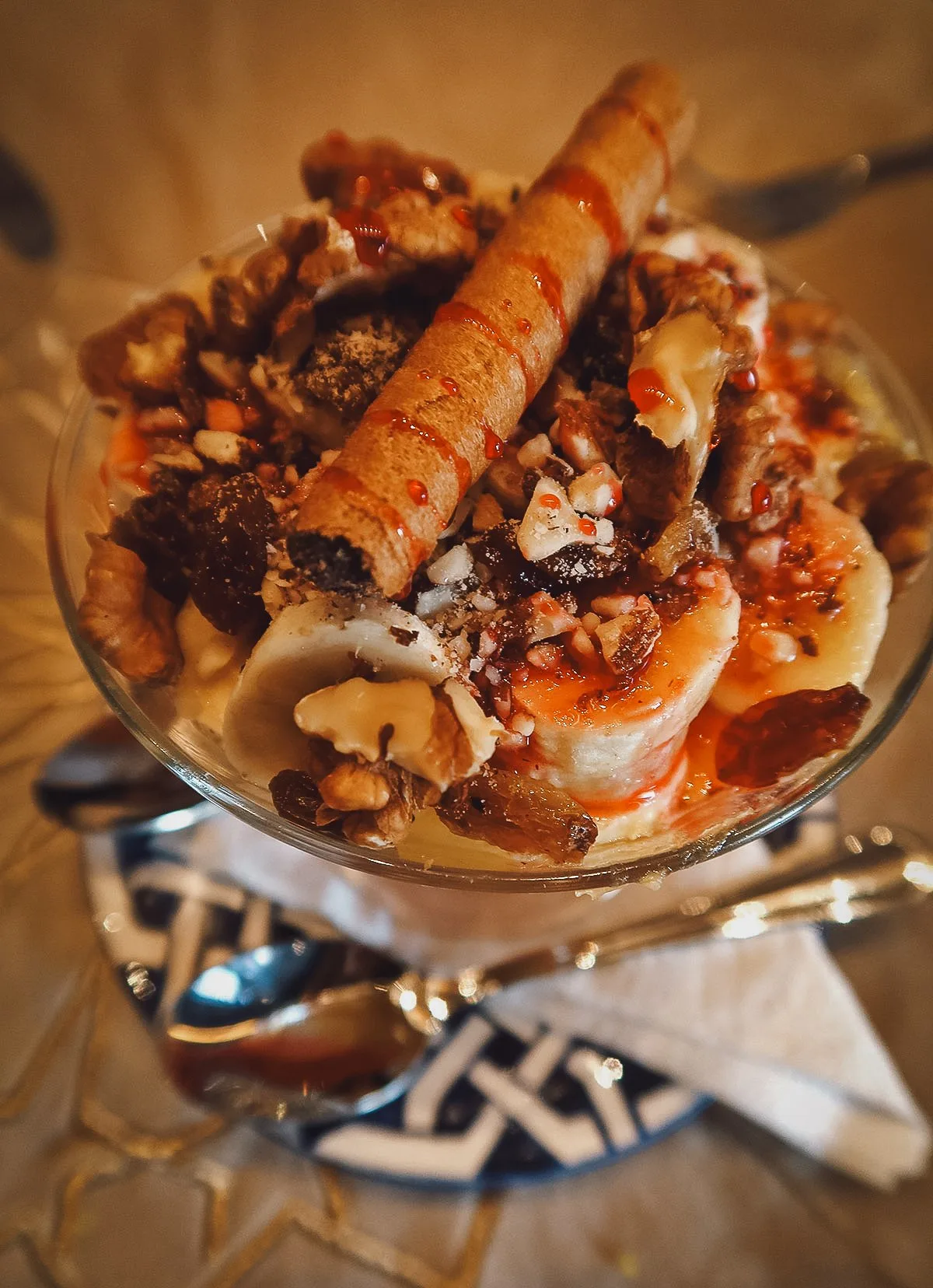 Fruit salad at a restaurant in Fez