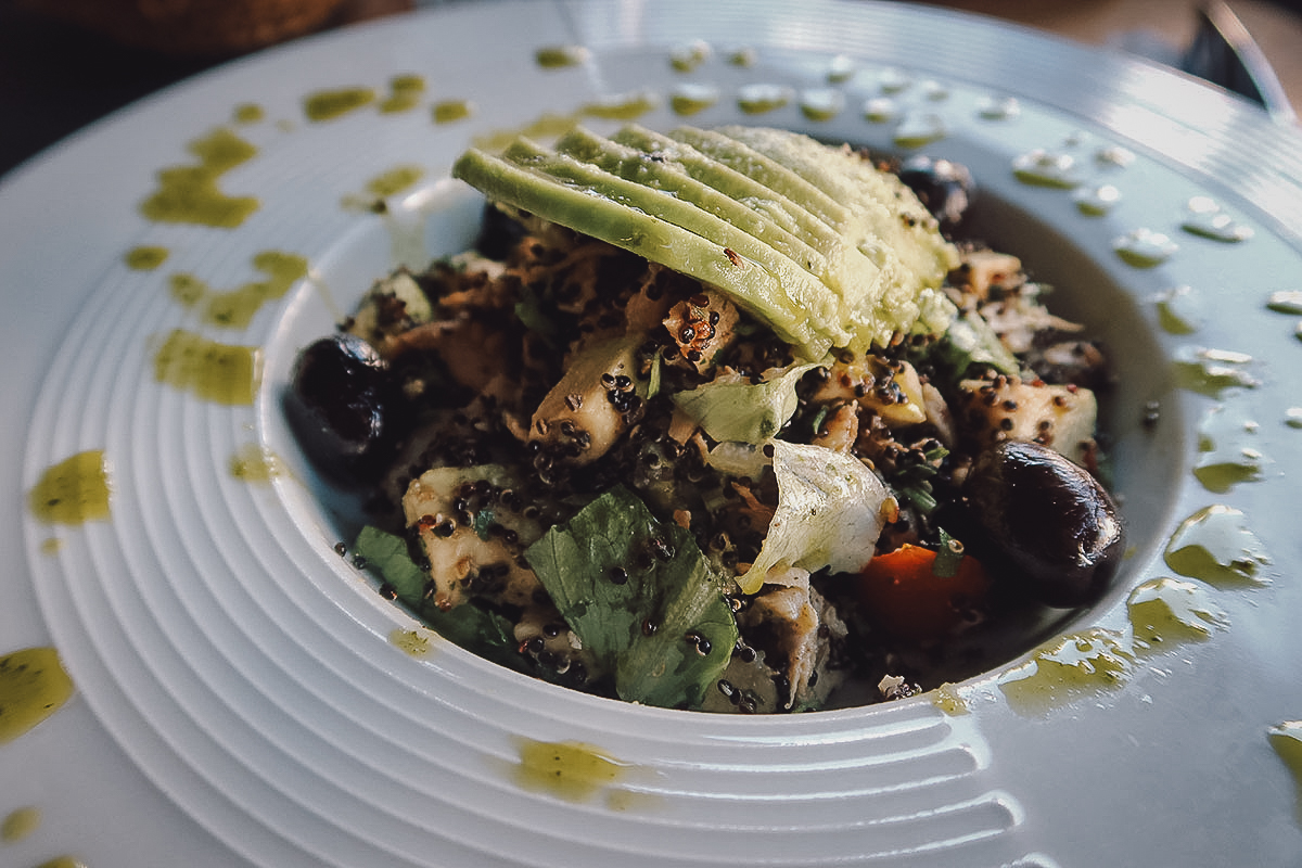 The Best Restaurants in Rabat Avocado quinoa salad at a restaurant in Rabat
