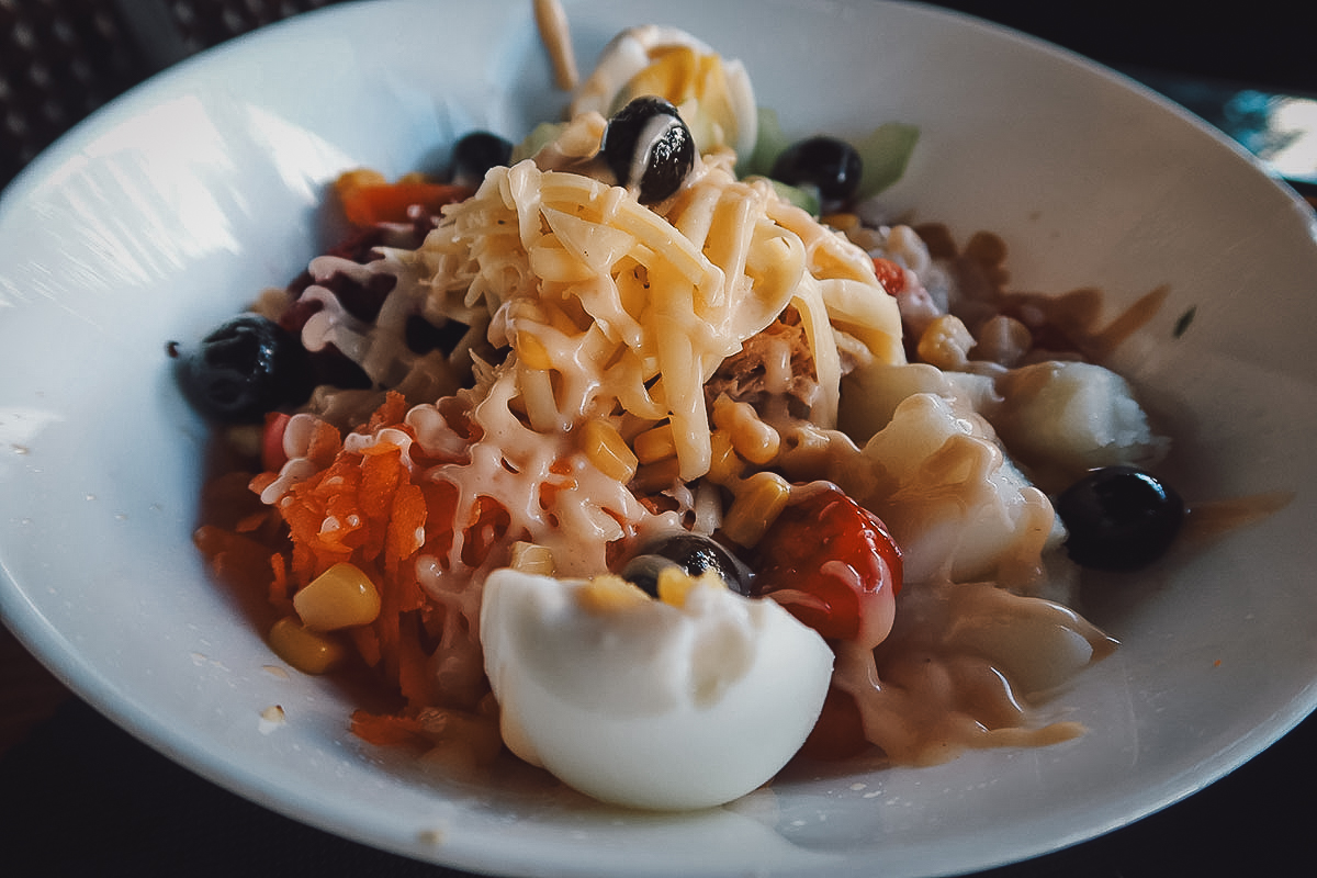 Nicoise salad at a restaurant in Rabat